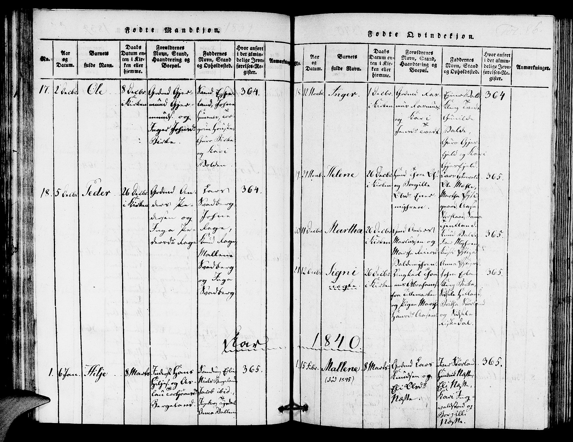 Hjelmeland sokneprestkontor, AV/SAST-A-101843/01/IV/L0005: Parish register (official) no. A 5, 1816-1841, p. 86