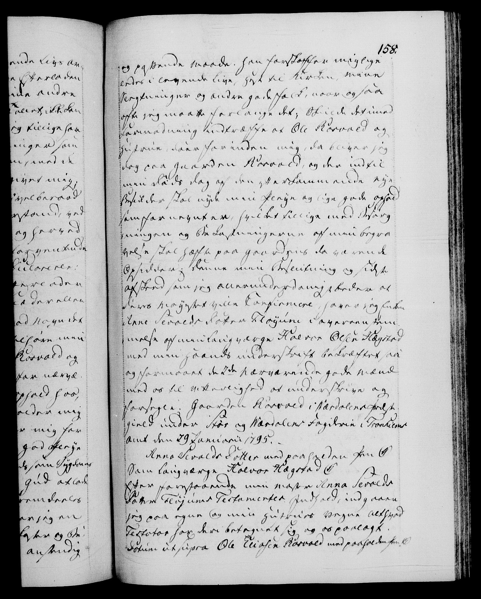 Danske Kanselli 1572-1799, RA/EA-3023/F/Fc/Fca/Fcaa/L0056: Norske registre, 1795-1796, p. 158a