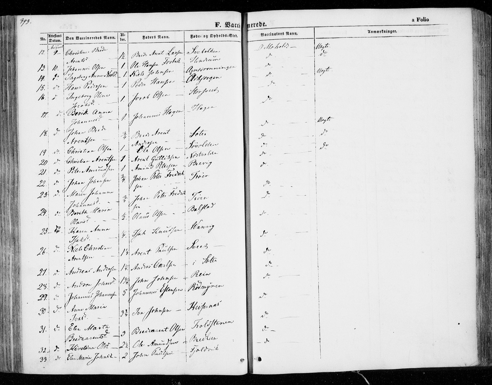 Ministerialprotokoller, klokkerbøker og fødselsregistre - Nord-Trøndelag, AV/SAT-A-1458/701/L0007: Parish register (official) no. 701A07 /1, 1842-1854, p. 393