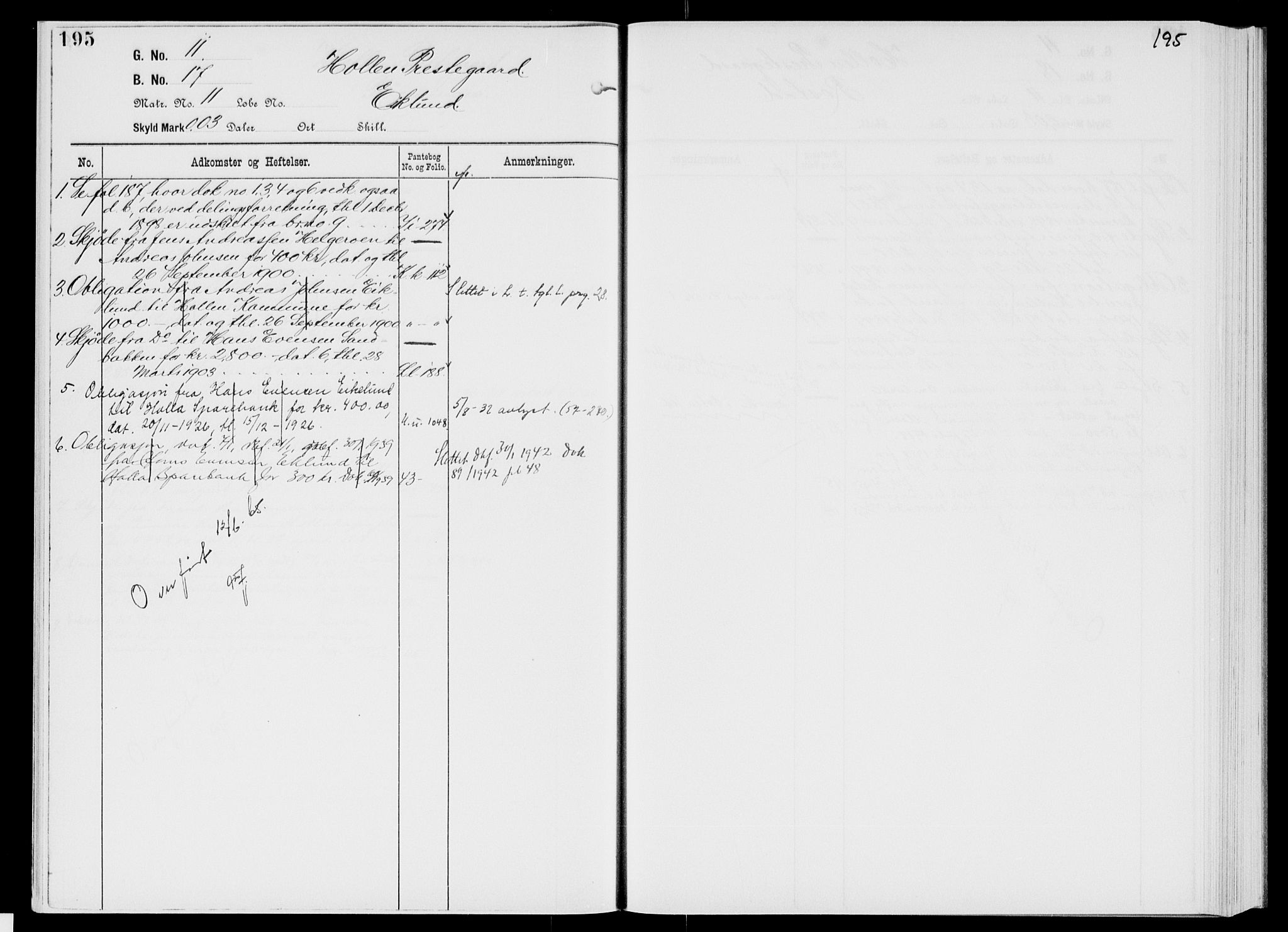 Nedre Telemark sorenskriveri, AV/SAKO-A-135/G/Gb/Gbg/L0001: Mortgage register no. VII 1, p. 195