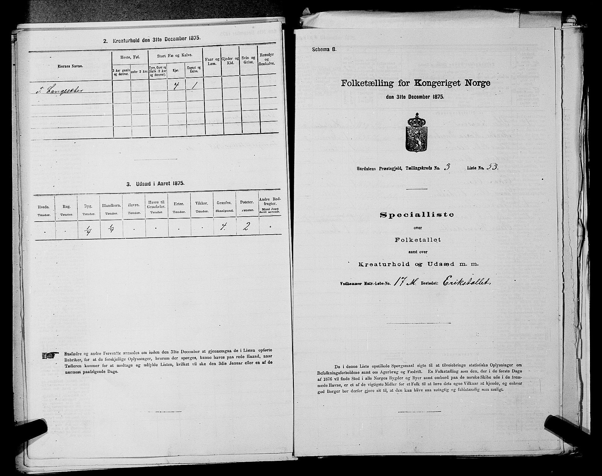 RA, 1875 census for 0239P Hurdal, 1875, p. 584