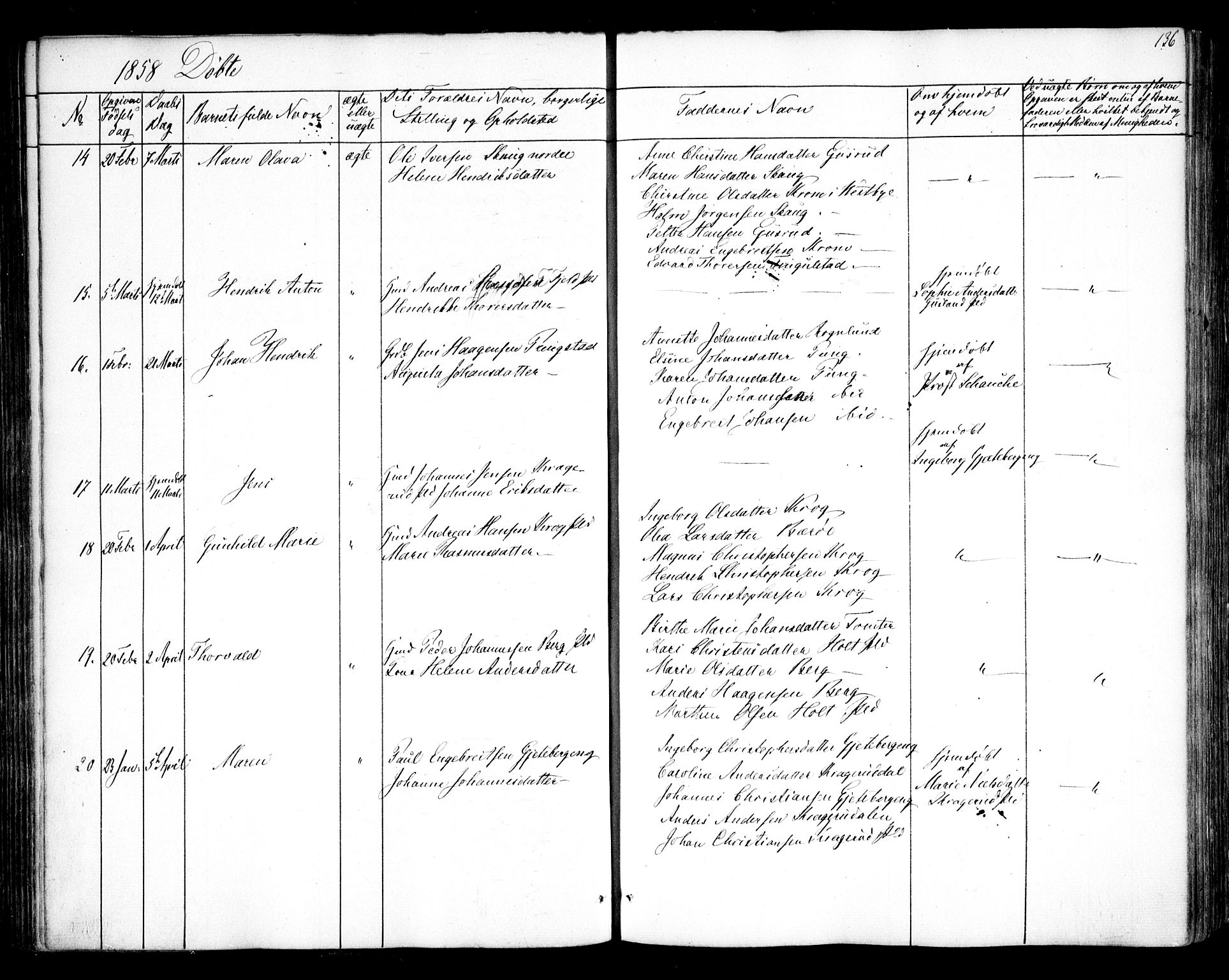 Hobøl prestekontor Kirkebøker, SAO/A-2002/F/Fa/L0003: Parish register (official) no. I 3, 1842-1864, p. 136