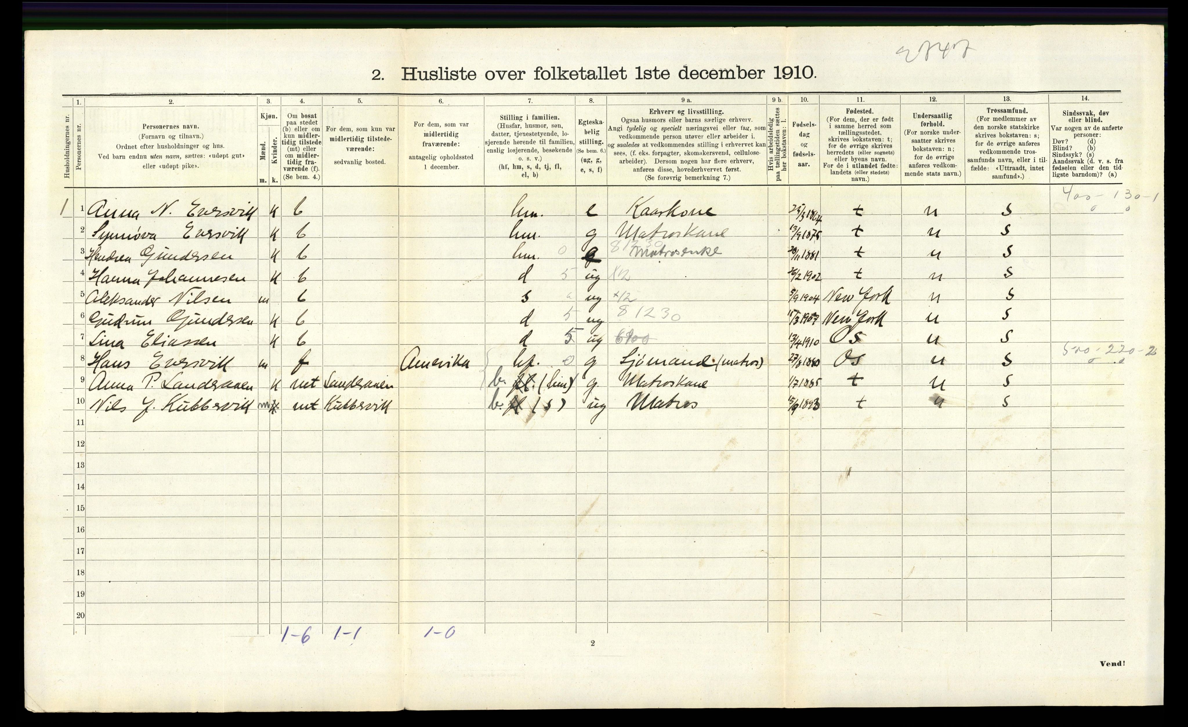 RA, 1910 census for Tysnes, 1910, p. 479