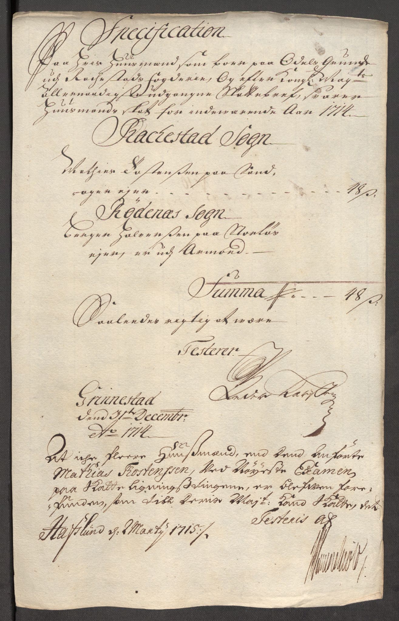 Rentekammeret inntil 1814, Reviderte regnskaper, Fogderegnskap, AV/RA-EA-4092/R07/L0308: Fogderegnskap Rakkestad, Heggen og Frøland, 1714, p. 240