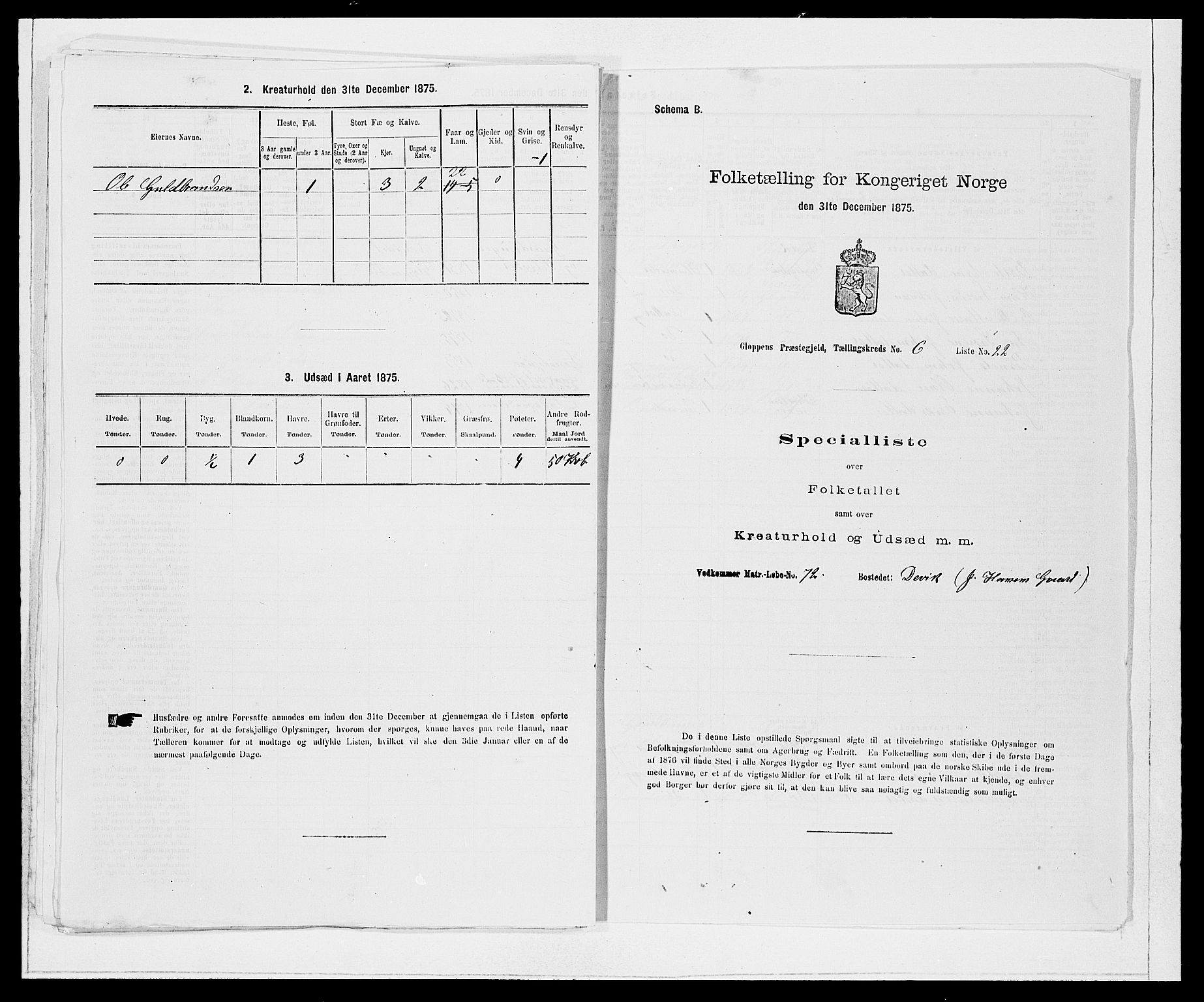 SAB, 1875 Census for 1445P Gloppen, 1875, p. 765