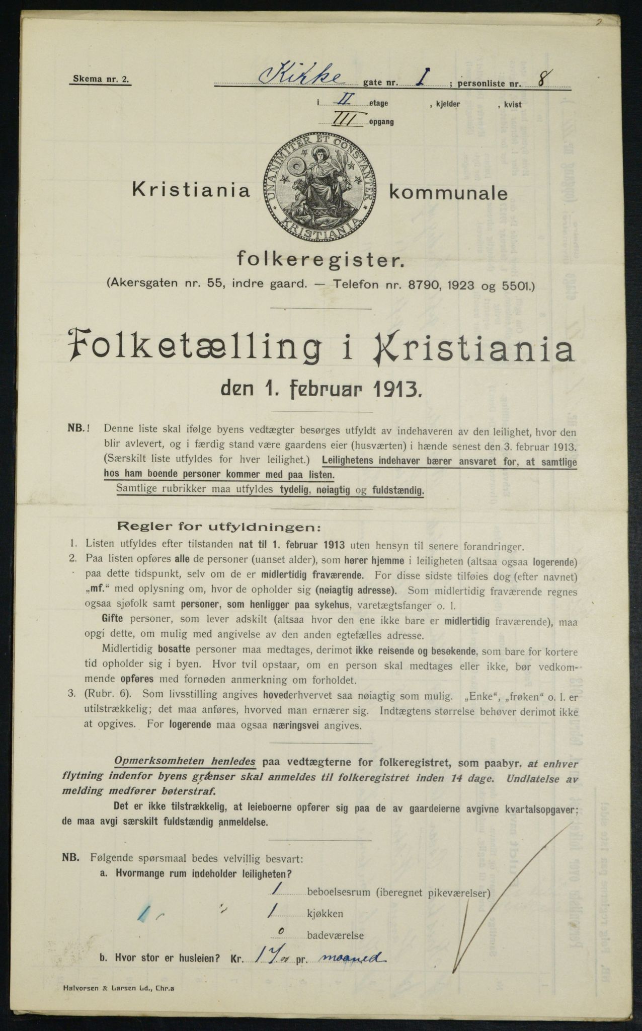 OBA, Municipal Census 1913 for Kristiania, 1913, p. 49476