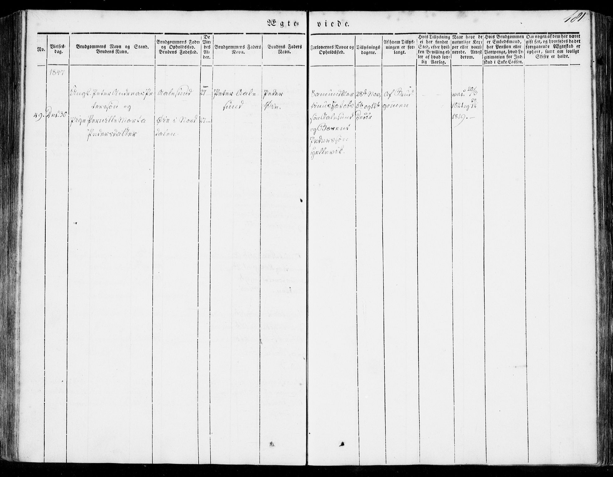 Ministerialprotokoller, klokkerbøker og fødselsregistre - Møre og Romsdal, AV/SAT-A-1454/528/L0396: Parish register (official) no. 528A07, 1839-1847, p. 181