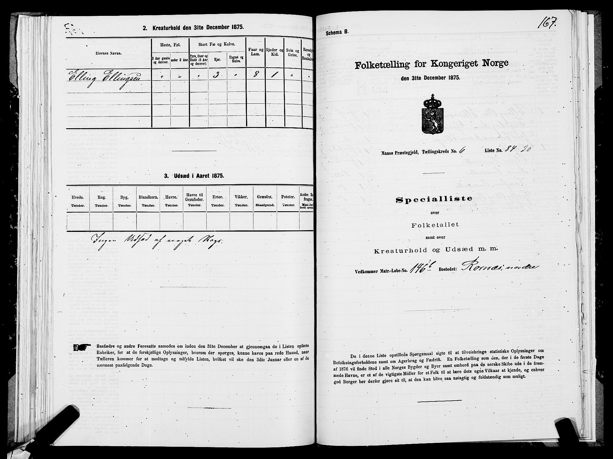 SATØ, 1875 census for 2018P Måsøy, 1875, p. 1167