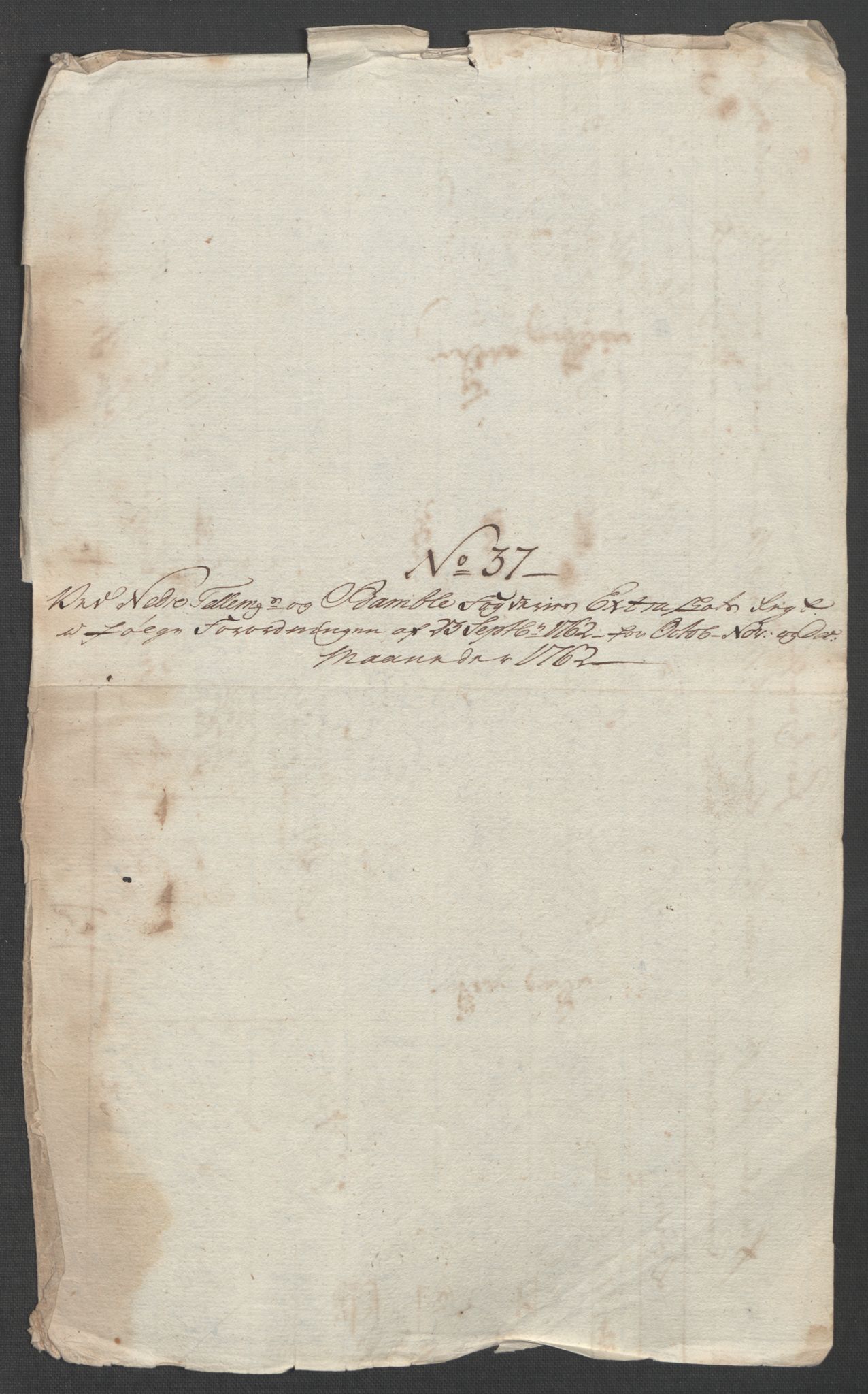 Rentekammeret inntil 1814, Reviderte regnskaper, Fogderegnskap, AV/RA-EA-4092/R37/L2239: Ekstraskatten Nedre Telemark og Bamble, 1762-1763, p. 336