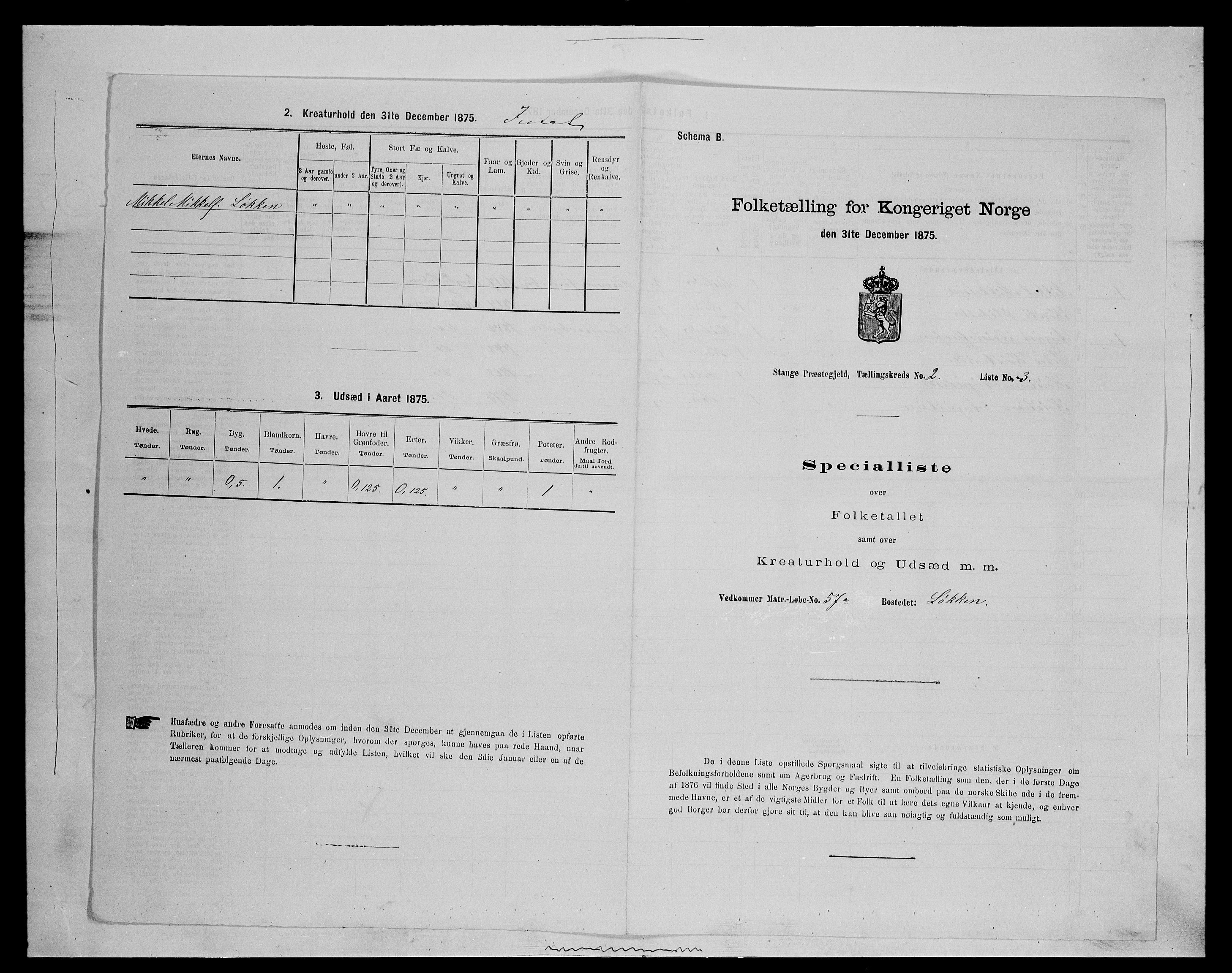 SAH, 1875 census for 0417P Stange, 1875, p. 286