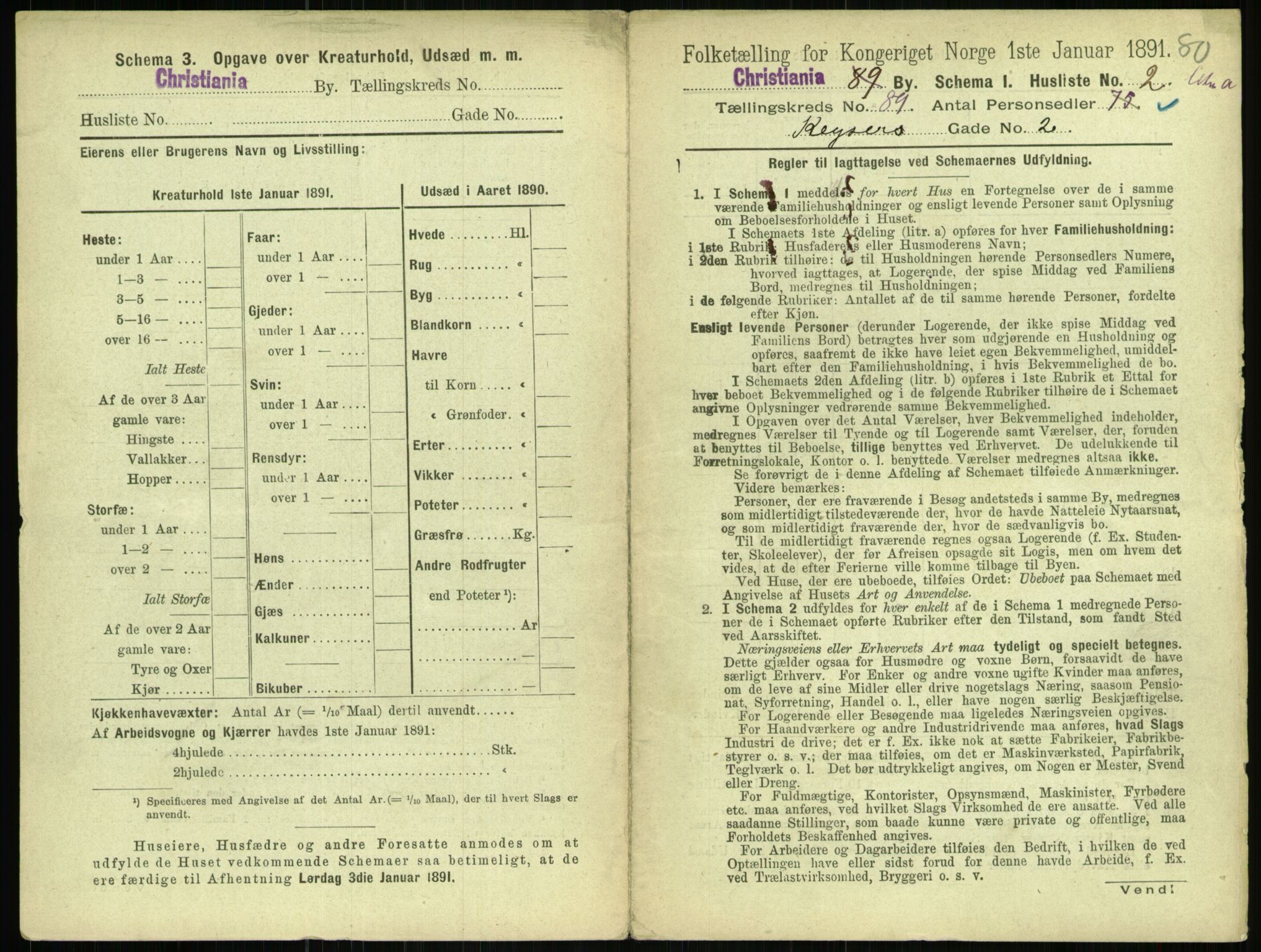 RA, 1891 census for 0301 Kristiania, 1891, p. 43877