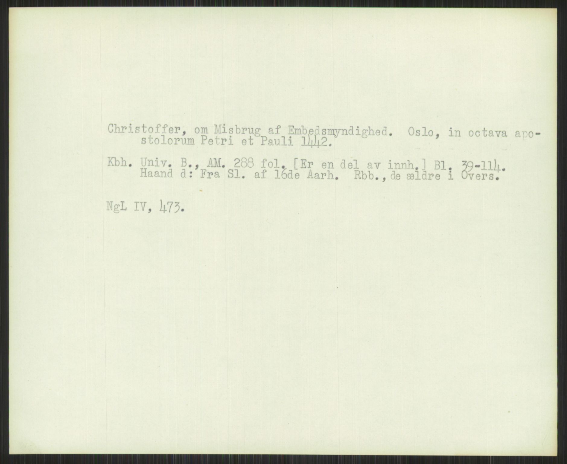 Norsk Historisk Kjeldeskrift-Institutt (NHKI), AV/RA-S-6117/G/Gc/L0030: Tematisk register til Gustav Storms håndskriftbeskrivelser i NgL bd. IV, 1381-1480, p. 349