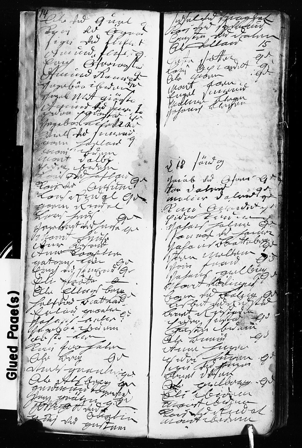Fåberg prestekontor, SAH/PREST-086/H/Ha/Hab/L0002: Parish register (copy) no. 2, 1741-1756, p. 14-15