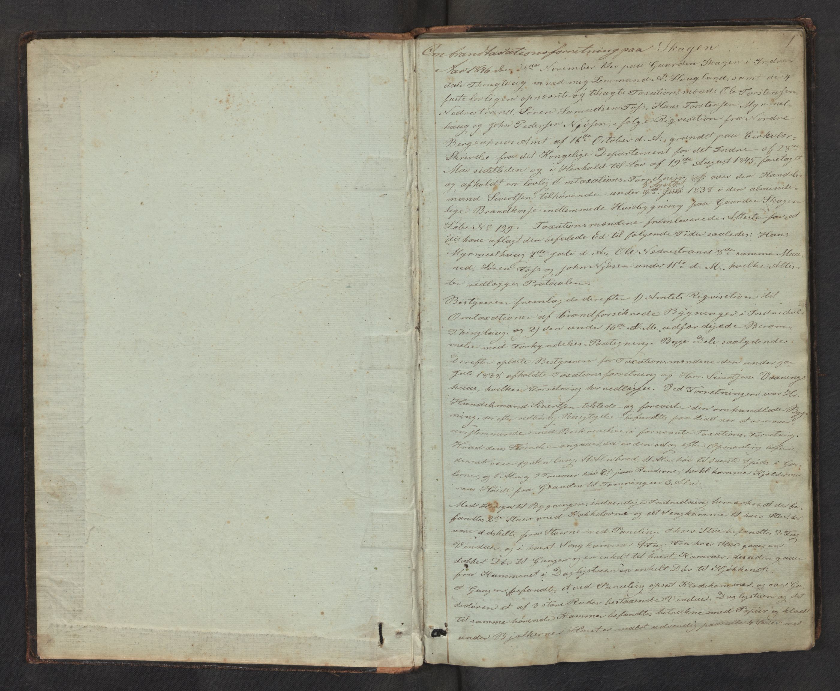 Lensmannen i Gaular, AV/SAB-A-27601/0012/L0001: Branntakstprotokoll, 1846-1892, p. 1a