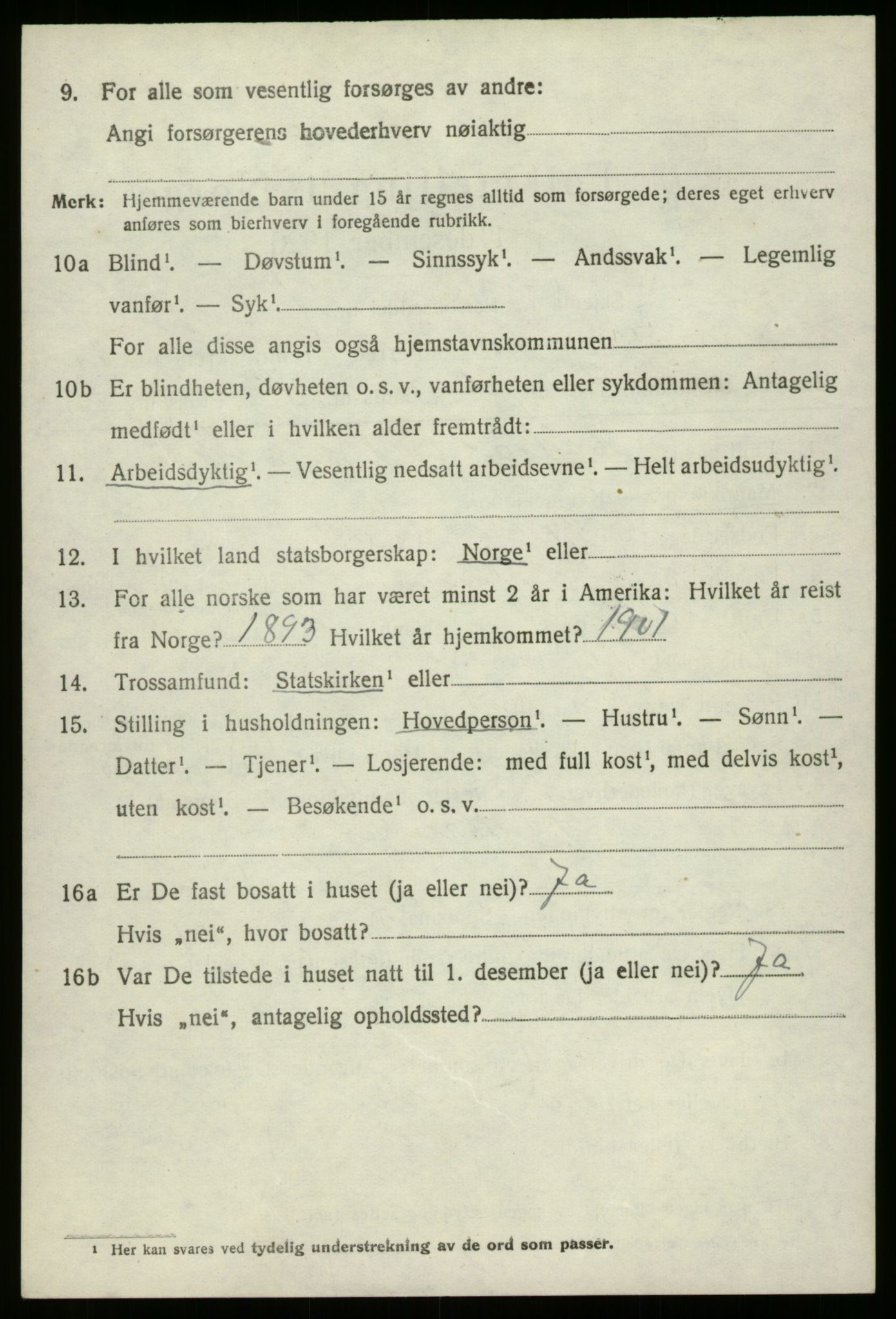 SAB, 1920 census for Innvik, 1920, p. 4632