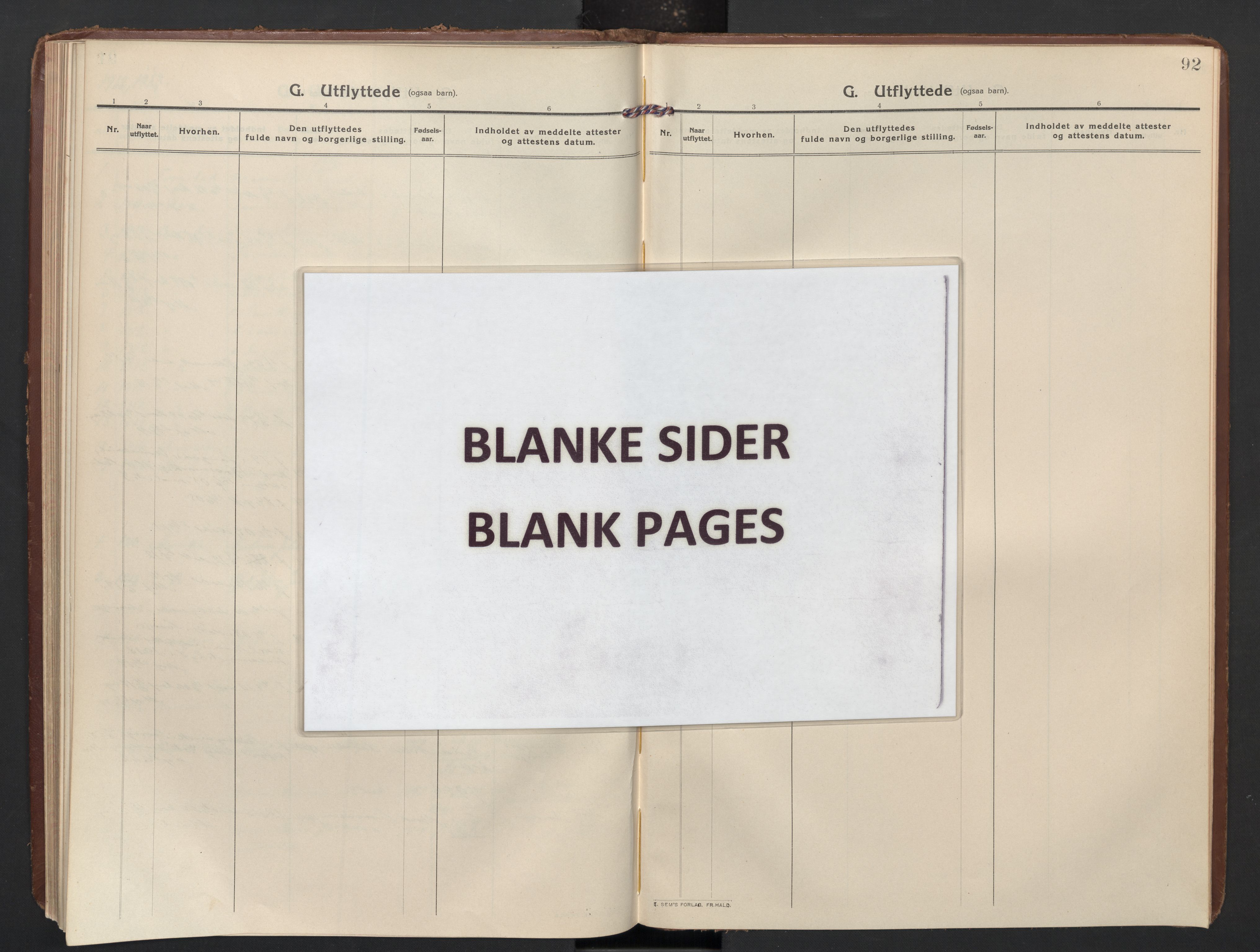 Høland prestekontor Kirkebøker, AV/SAO-A-10346a/F/Fc: Parish register (official) no. III 4, 1912-1924, p. 92