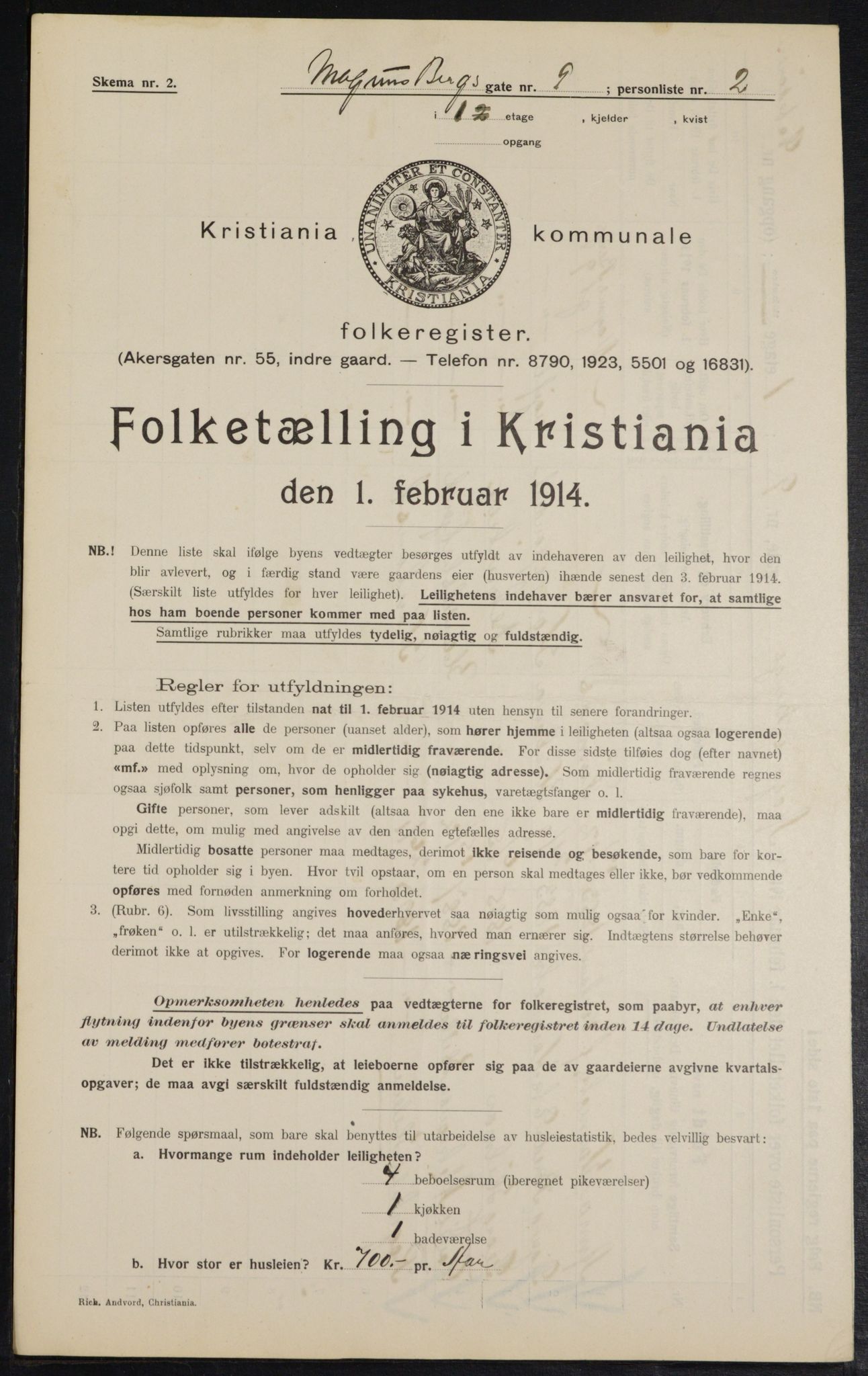 OBA, Municipal Census 1914 for Kristiania, 1914, p. 59149