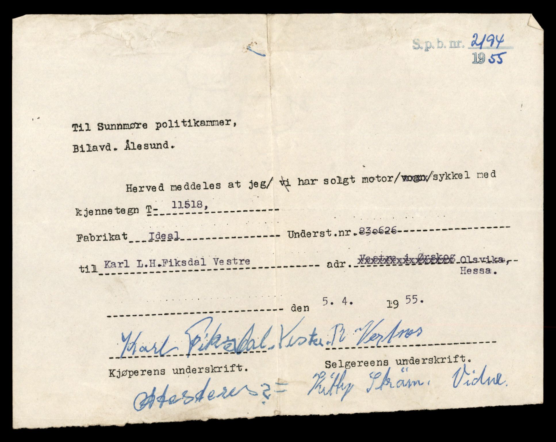 Møre og Romsdal vegkontor - Ålesund trafikkstasjon, AV/SAT-A-4099/F/Fe/L0029: Registreringskort for kjøretøy T 11430 - T 11619, 1927-1998, p. 1614