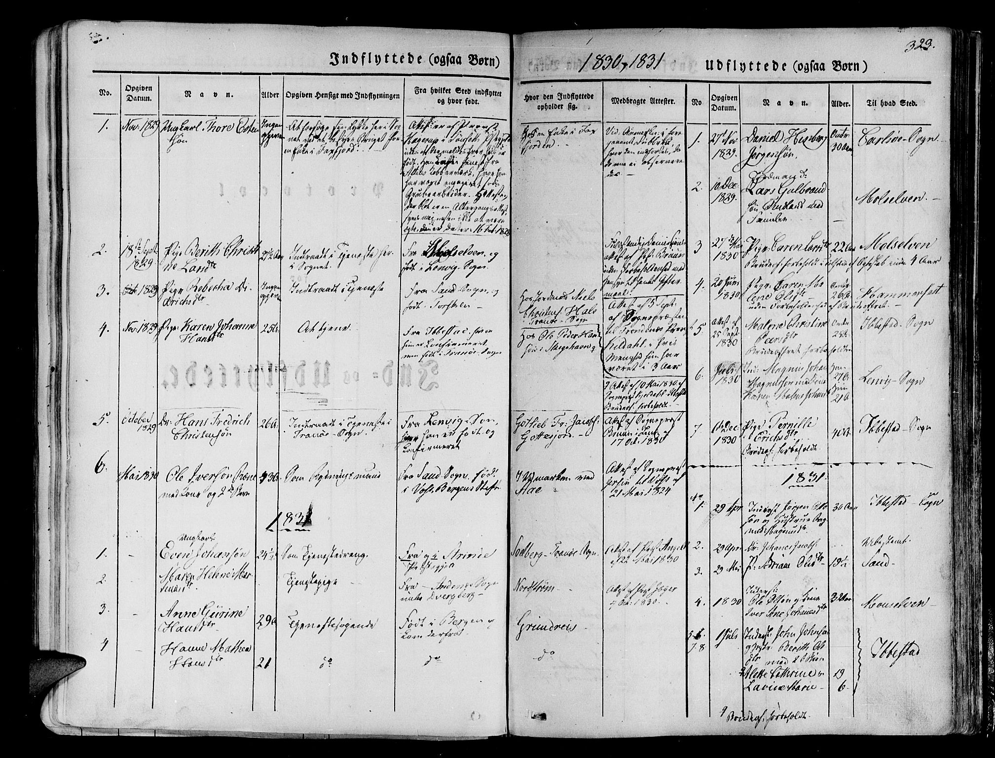 Tranøy sokneprestkontor, SATØ/S-1313/I/Ia/Iaa/L0005kirke: Parish register (official) no. 5, 1829-1844, p. 323