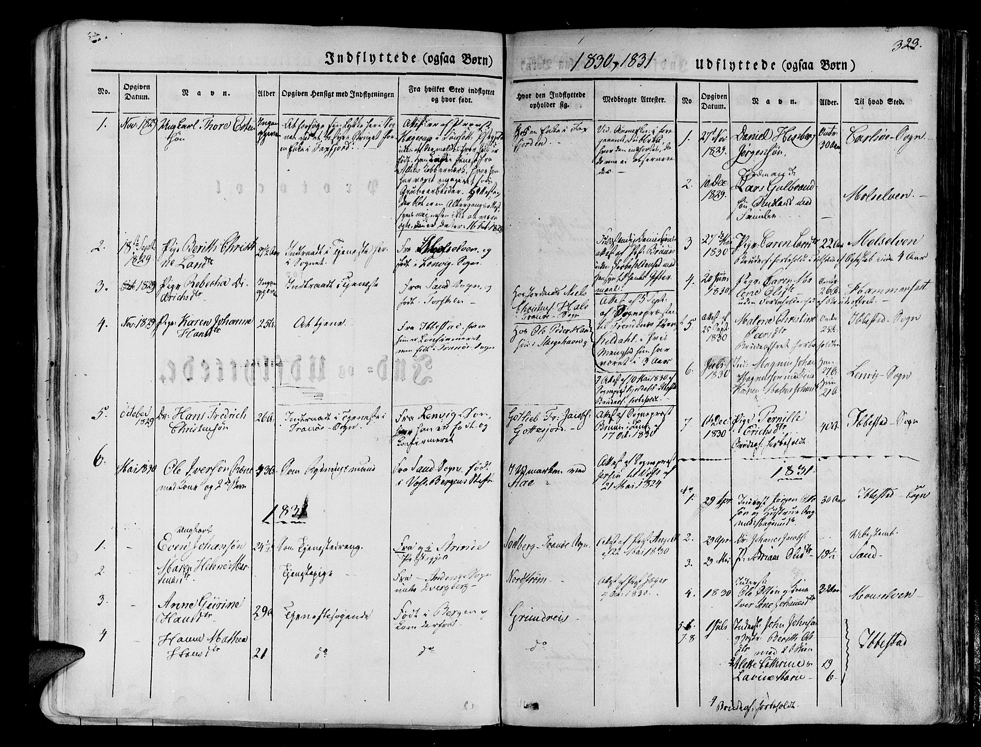 Tranøy sokneprestkontor, AV/SATØ-S-1313/I/Ia/Iaa/L0005kirke: Parish register (official) no. 5, 1829-1844, p. 323