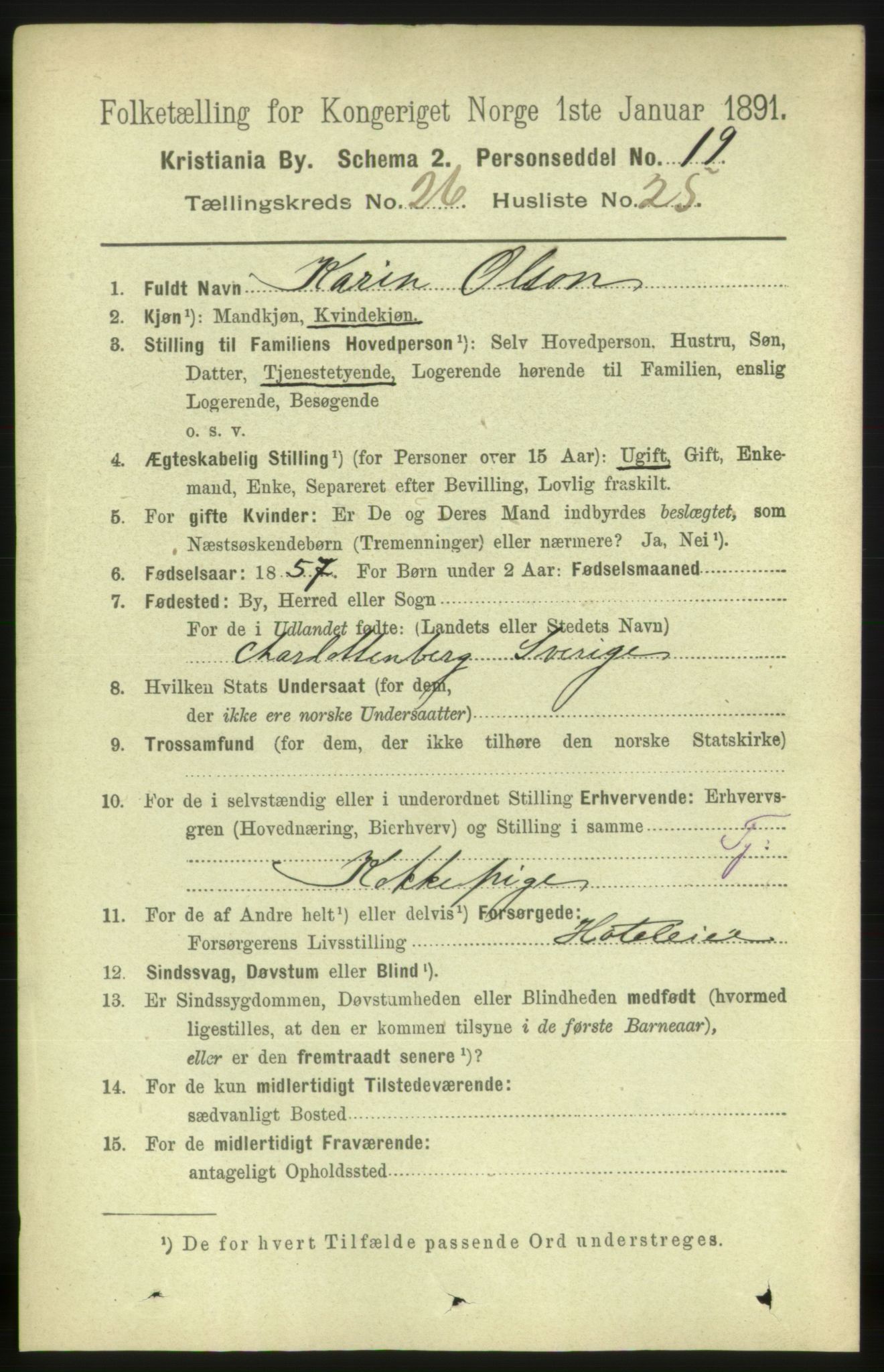 RA, 1891 census for 0301 Kristiania, 1891, p. 13632