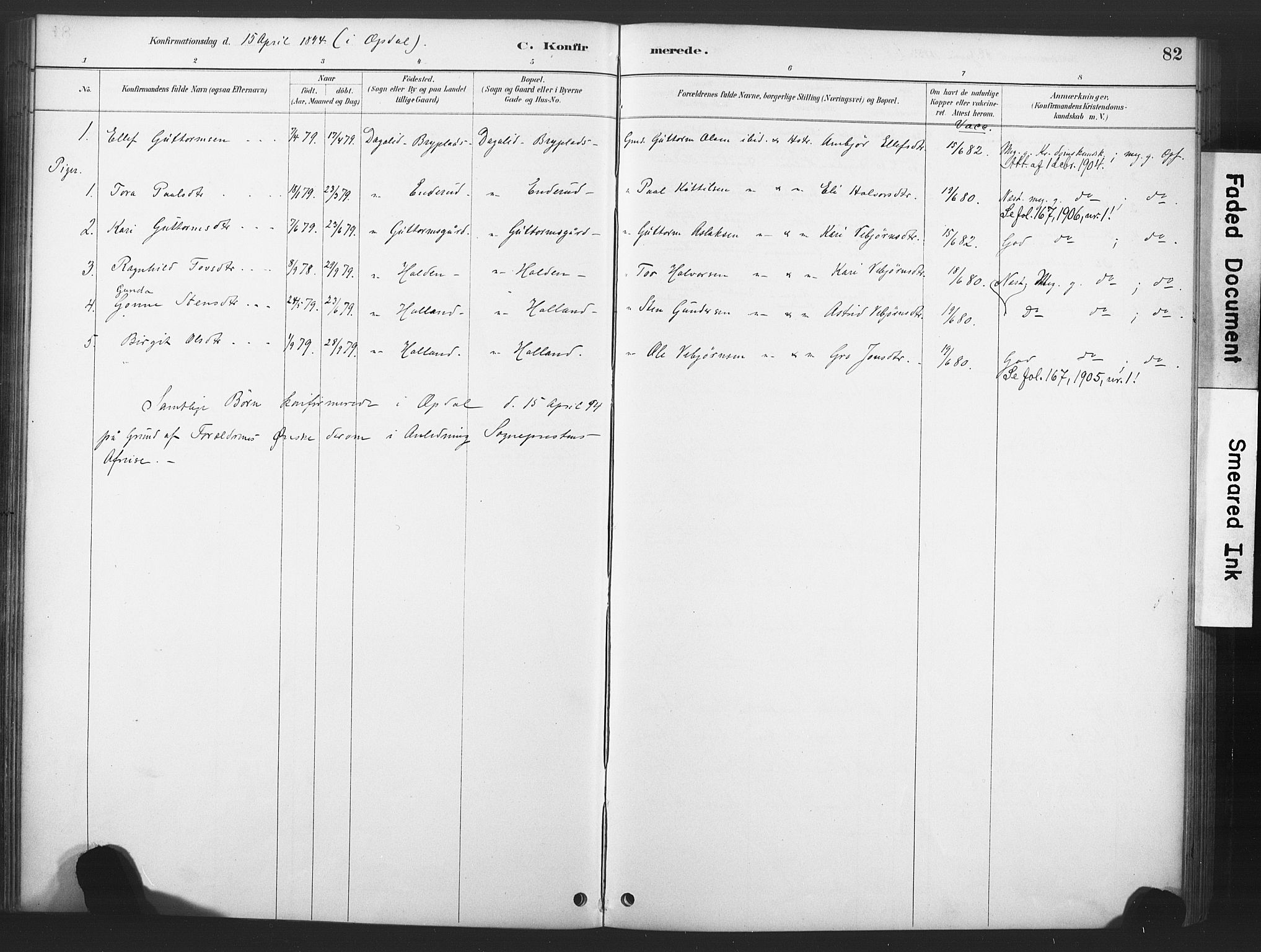 Nore kirkebøker, AV/SAKO-A-238/F/Fd/L0001: Parish register (official) no. IV 1, 1878-1918, p. 82