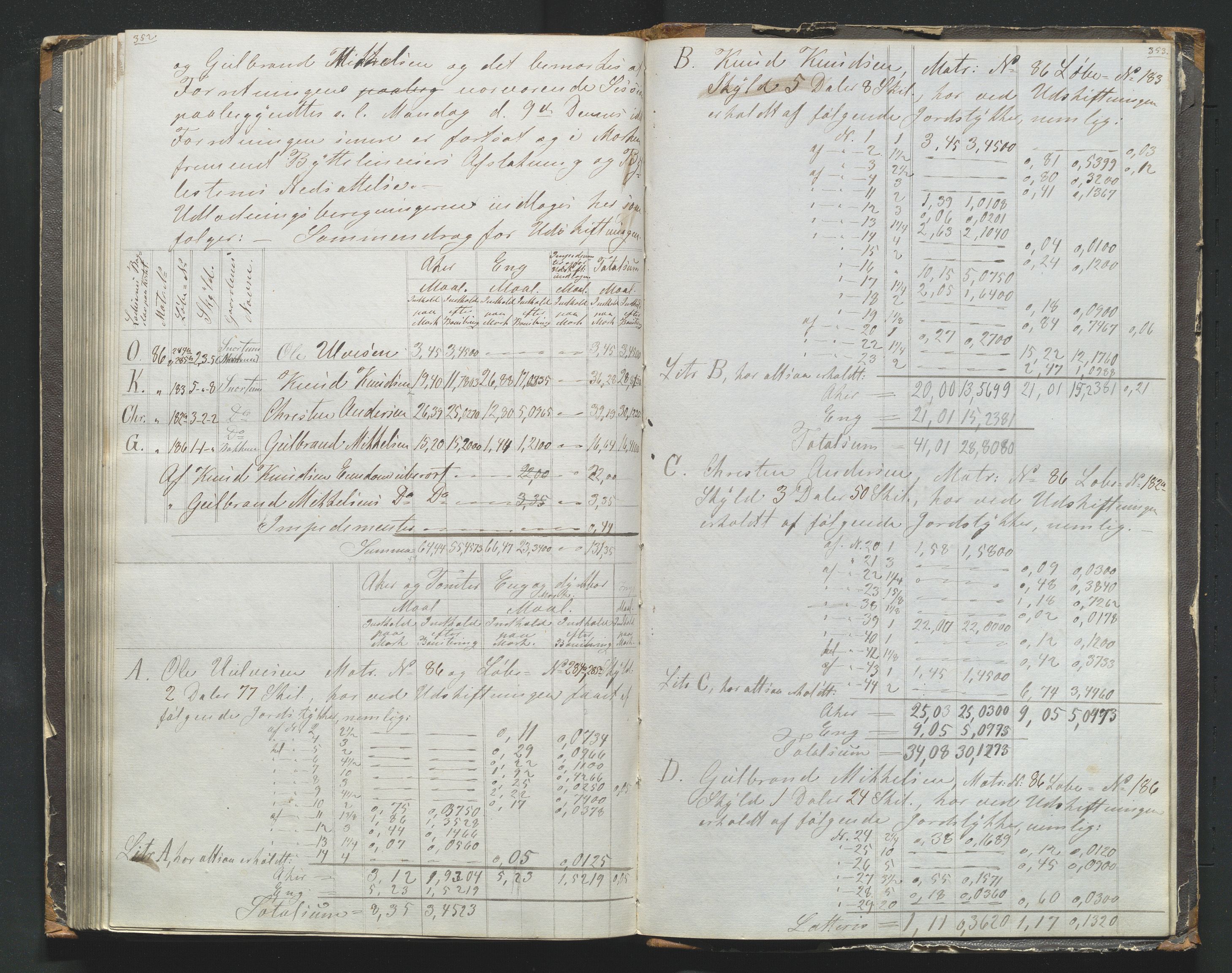 Utskiftningsformannen i Oppland fylke, AV/SAH-JORDSKIFTEO-001/H/Ha/Hag/L0001/0002: Forhandlingsprotokoller / Forhandlingsprotokoll - Valdres, 1864-1866, p. 352-353