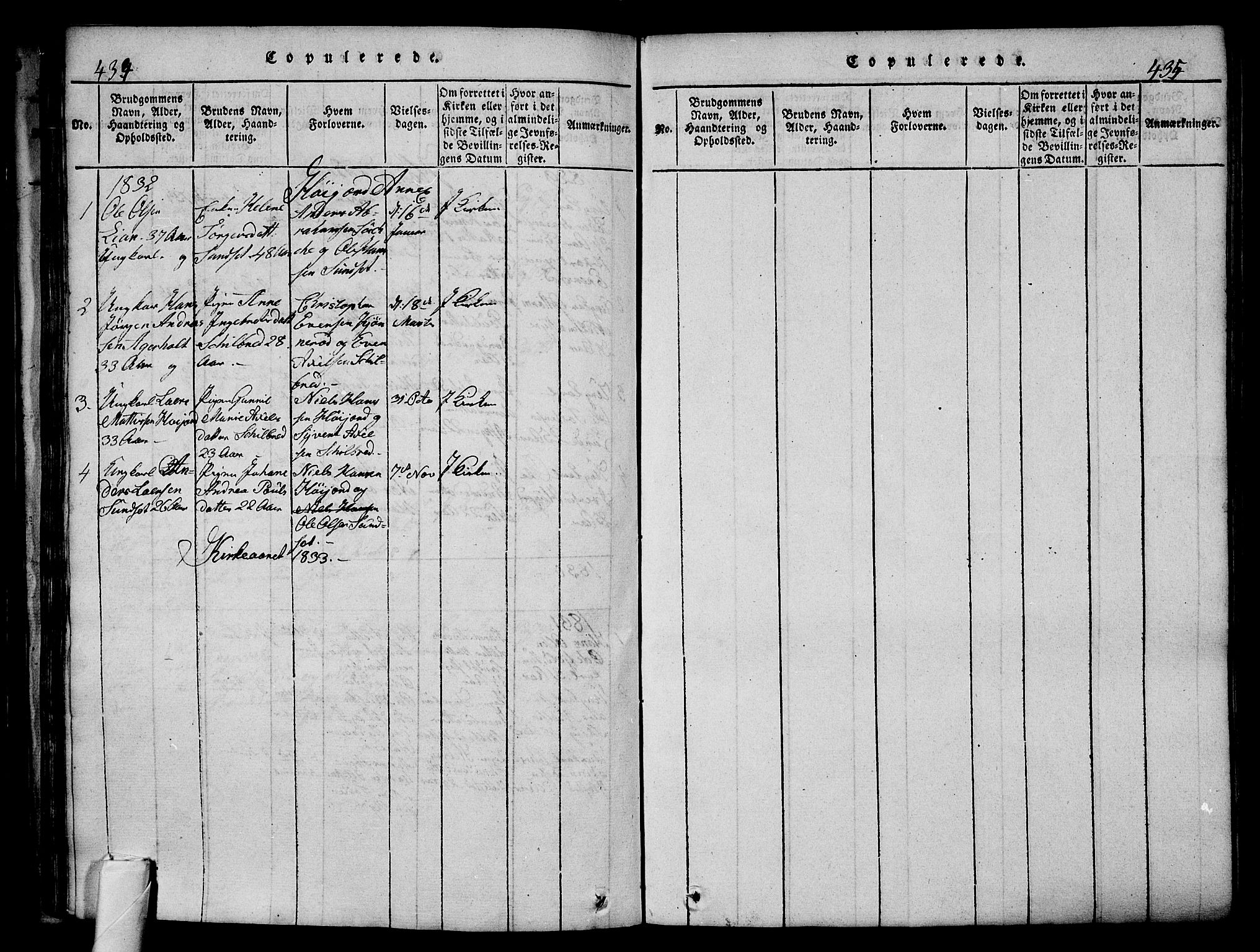 Andebu kirkebøker, AV/SAKO-A-336/G/Ga/L0002: Parish register (copy) no. I 2 /2, 1823-1832, p. 434-435