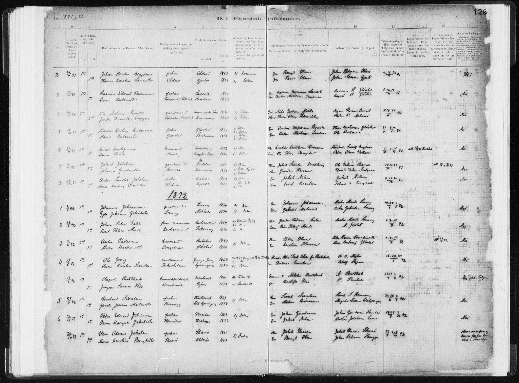 Ministerialprotokoller, klokkerbøker og fødselsregistre - Sør-Trøndelag, SAT/A-1456/634/L0533: Parish register (official) no. 634A09, 1882-1901, p. 126