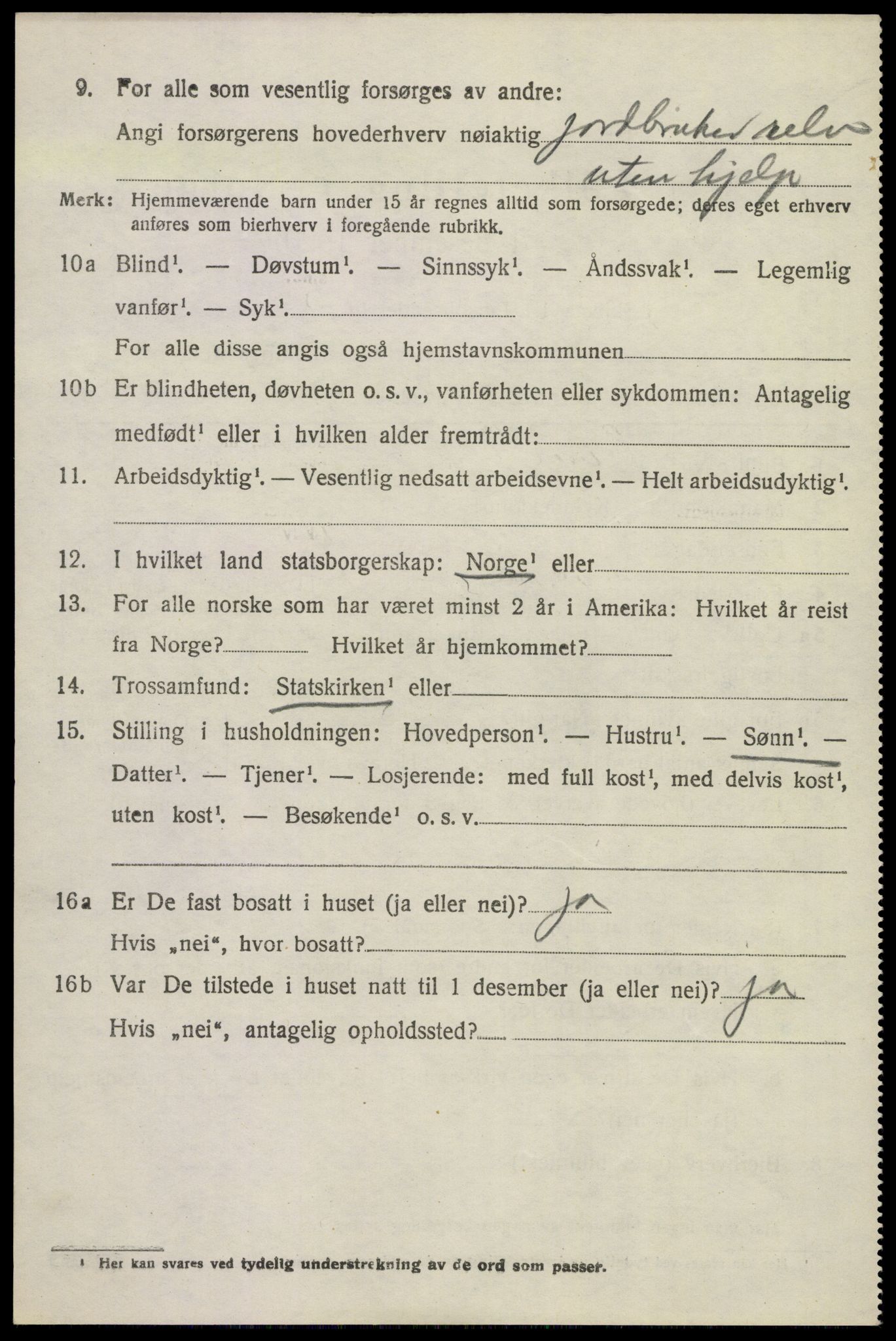 SAKO, 1920 census for Hedrum, 1920, p. 9868