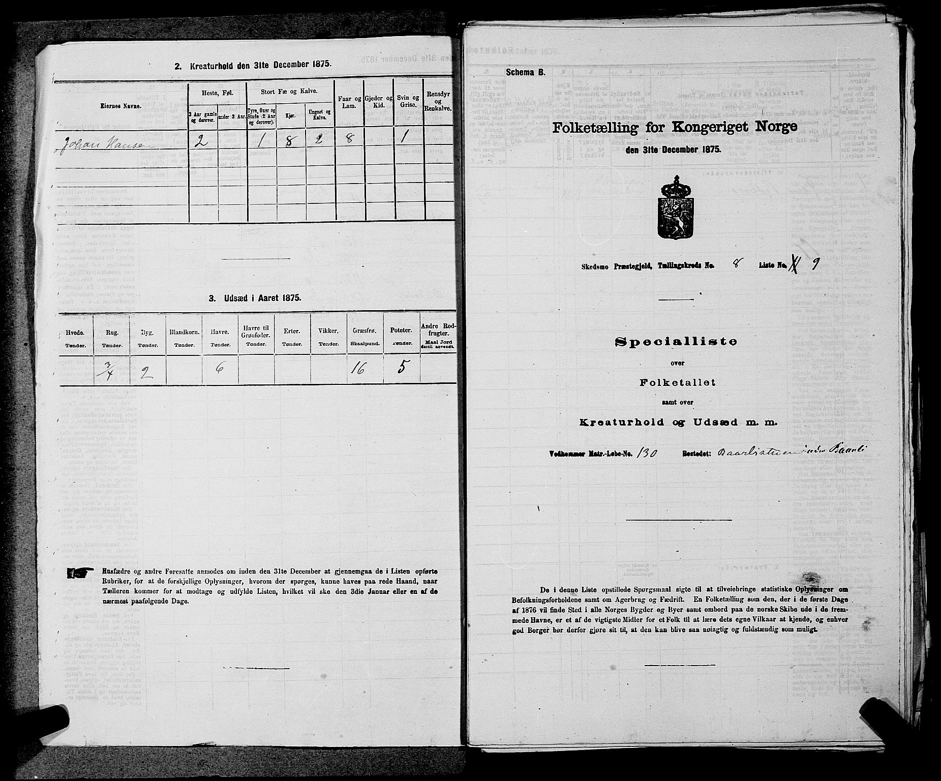 RA, 1875 census for 0231P Skedsmo, 1875, p. 1128