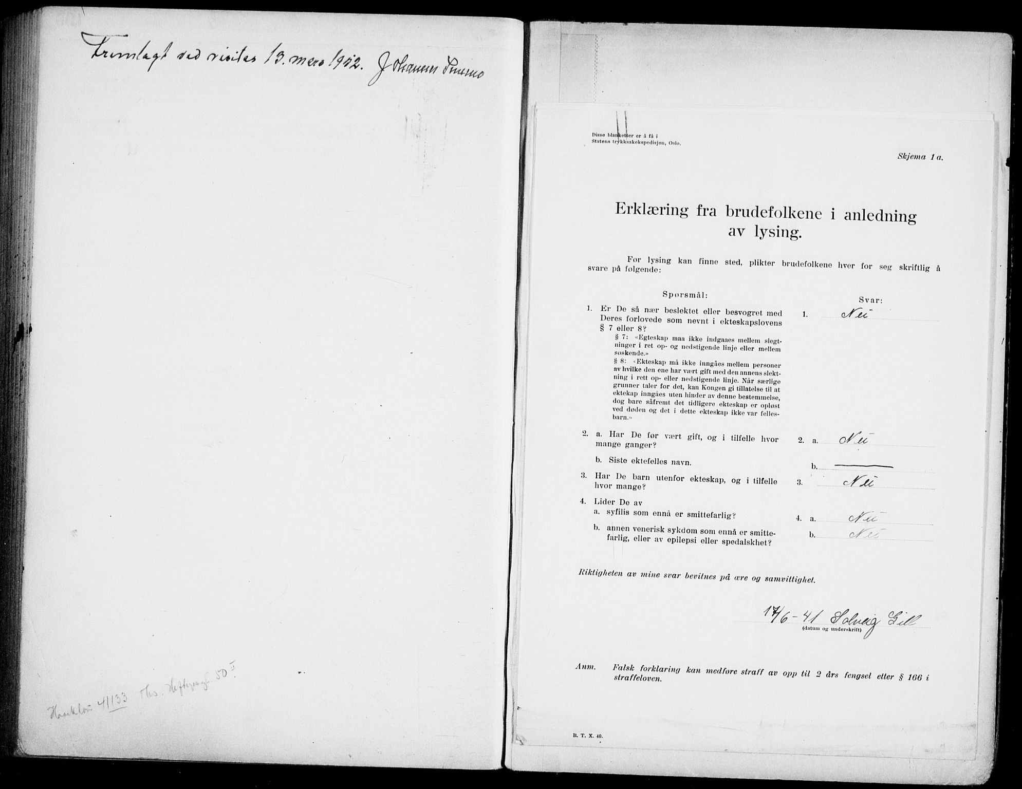 Fagerborg prestekontor Kirkebøker, AV/SAO-A-10844/H/Ha/L0005: Banns register no. 5, 1937-1943