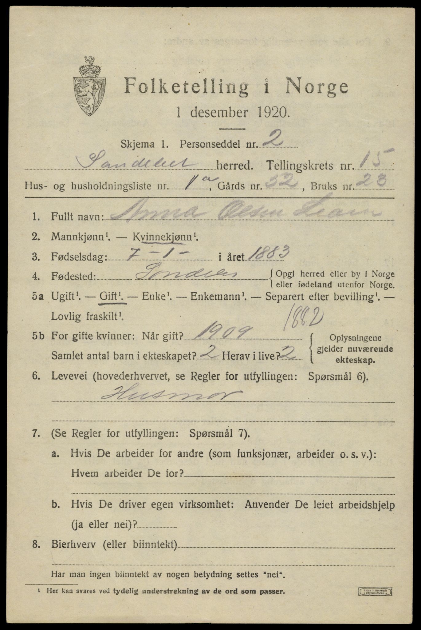 SAK, 1920 census for Søndeled, 1920, p. 6673