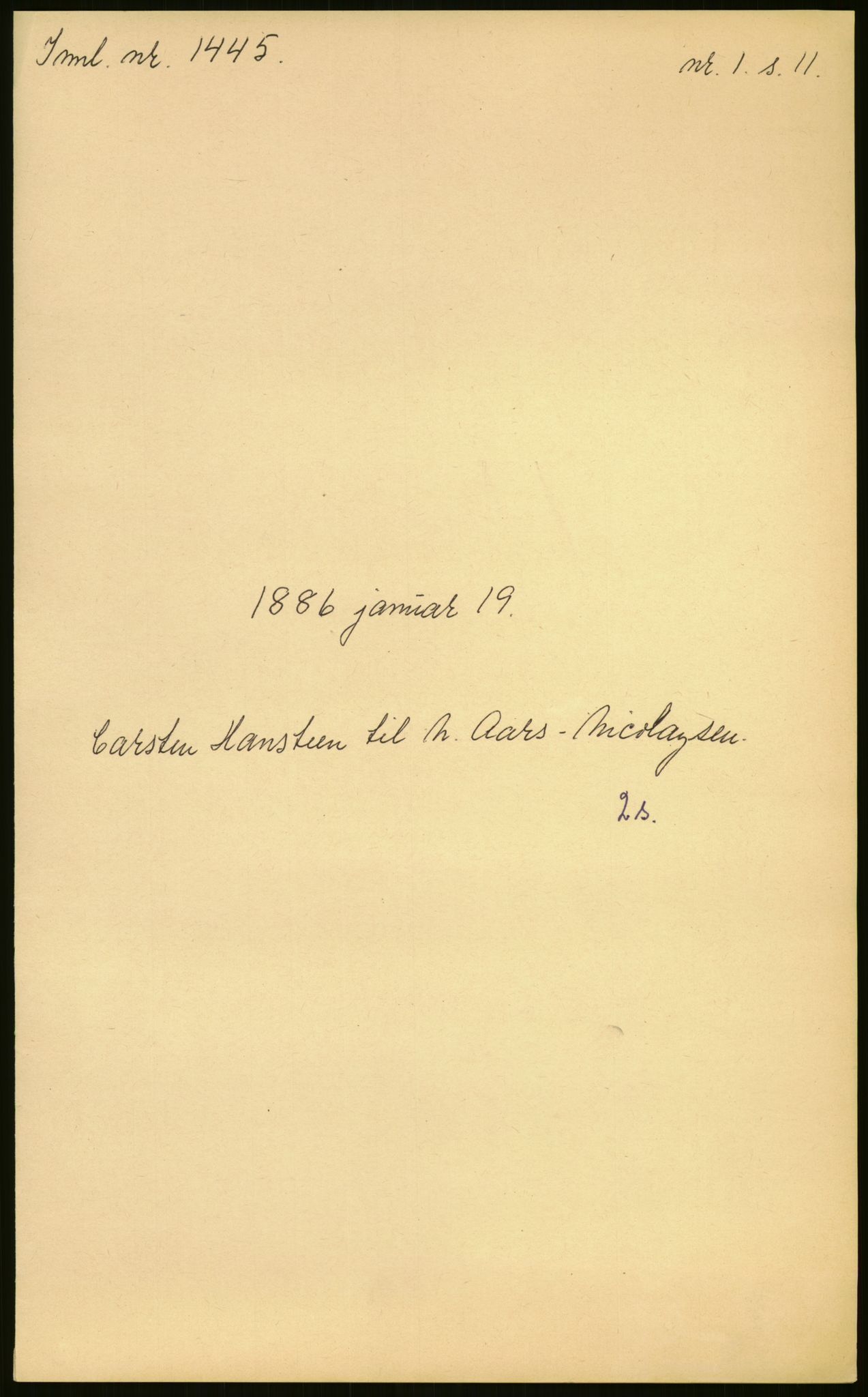 Samlinger til kildeutgivelse, Amerikabrevene, AV/RA-EA-4057/F/L0003: Innlån fra Oslo: Hals - Steen, 1838-1914, p. 81