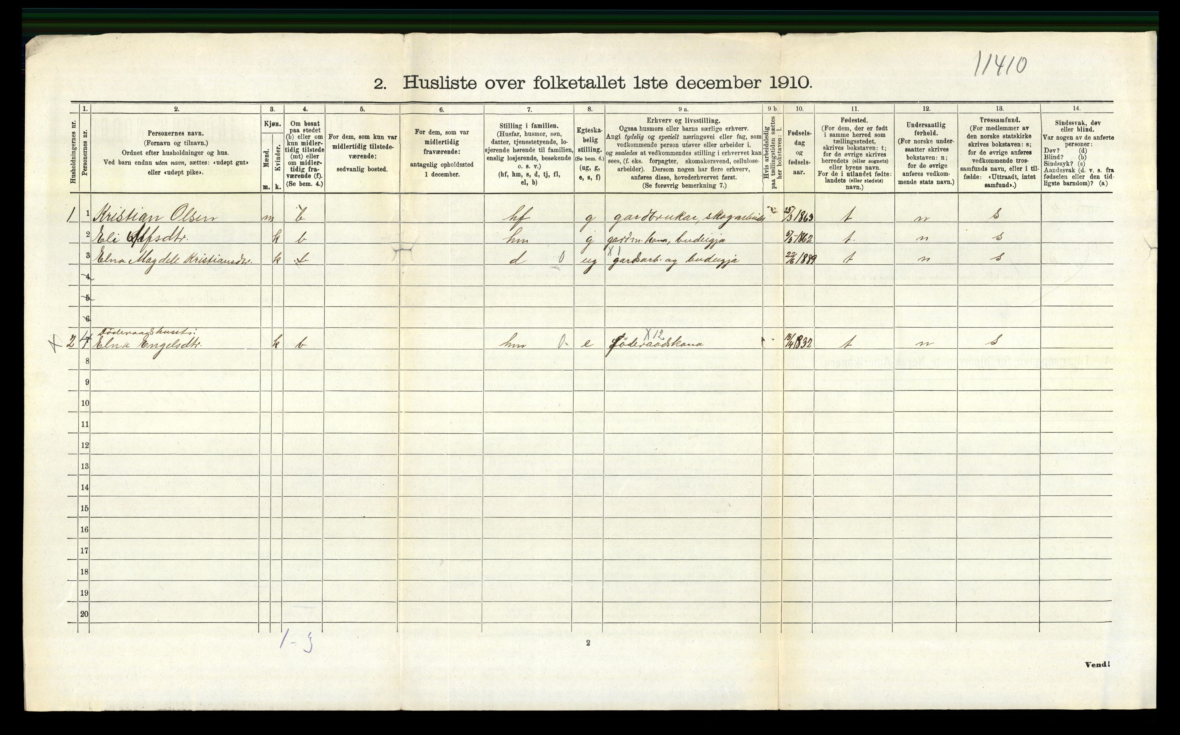 RA, 1910 census for Strandvik, 1910, p. 560