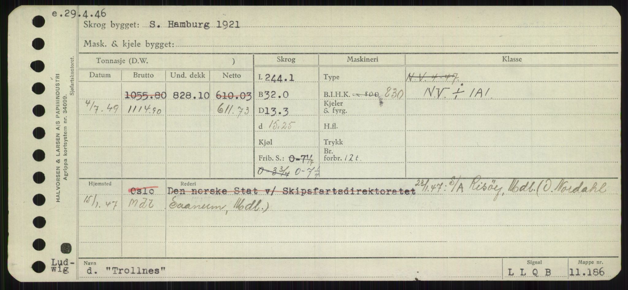 Sjøfartsdirektoratet med forløpere, Skipsmålingen, RA/S-1627/H/Hb/L0005: Fartøy, T-Å, p. 221