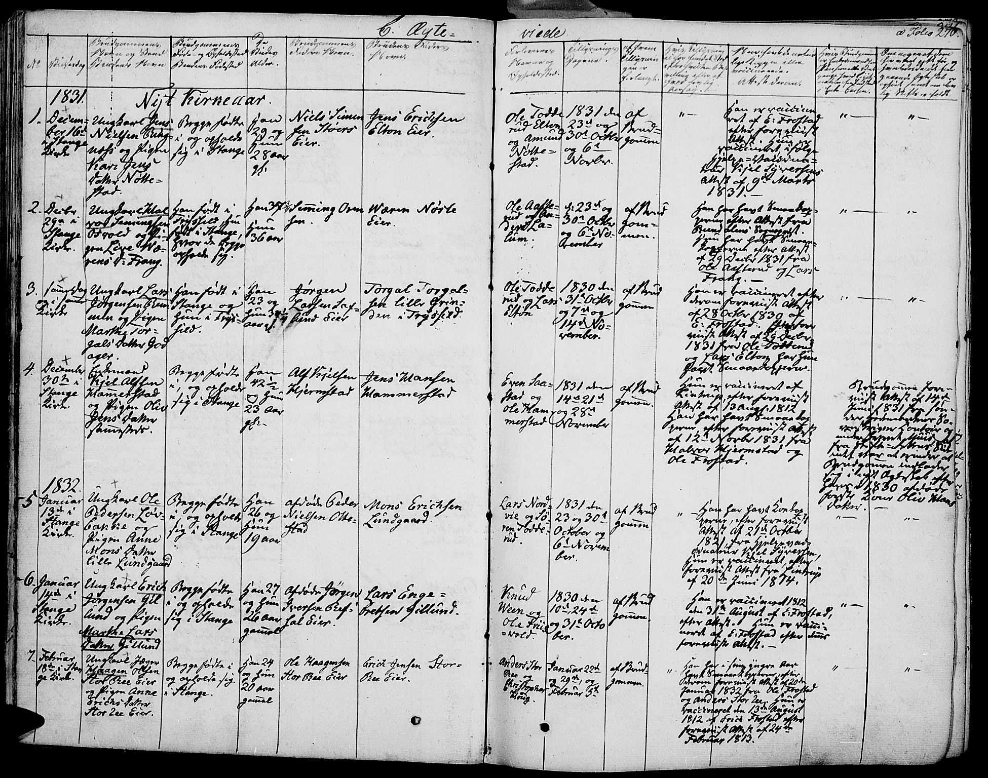 Stange prestekontor, SAH/PREST-002/K/L0009: Parish register (official) no. 9, 1826-1835, p. 270