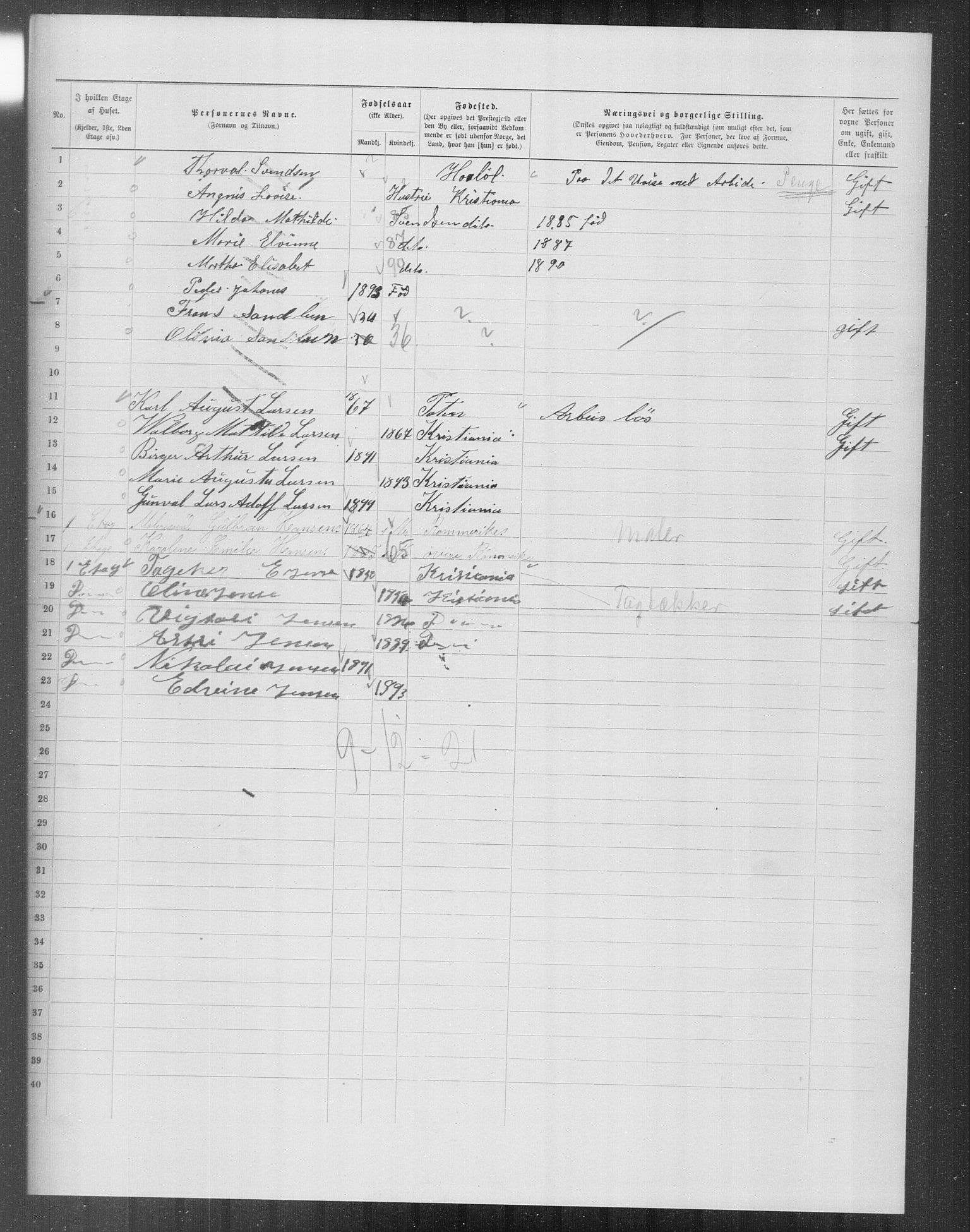 OBA, Municipal Census 1899 for Kristiania, 1899, p. 12386