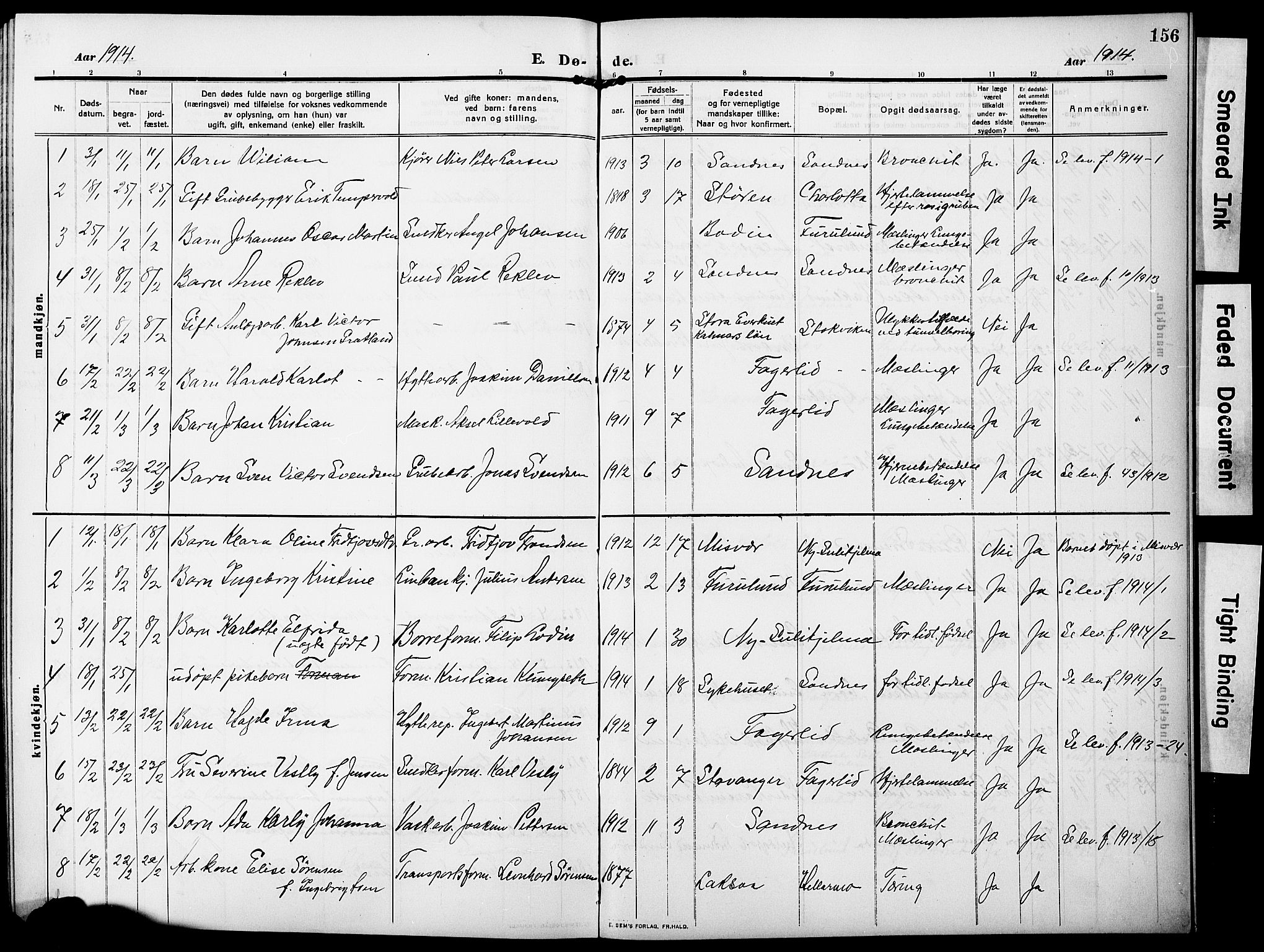 Ministerialprotokoller, klokkerbøker og fødselsregistre - Nordland, AV/SAT-A-1459/850/L0710: Parish register (official) no. 850A02, 1910-1920, p. 156