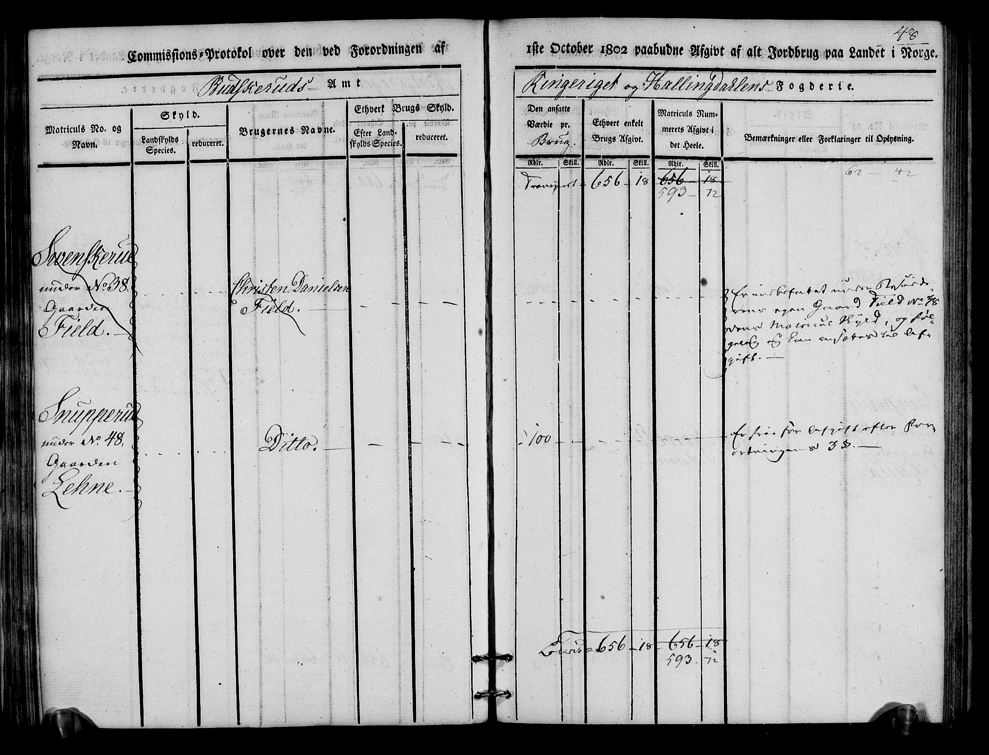 Rentekammeret inntil 1814, Realistisk ordnet avdeling, AV/RA-EA-4070/N/Ne/Nea/L0046: Ringerike og Hallingdal fogderi. Kommisjonsprotokoll for Hole prestegjeld, 1803, p. 49