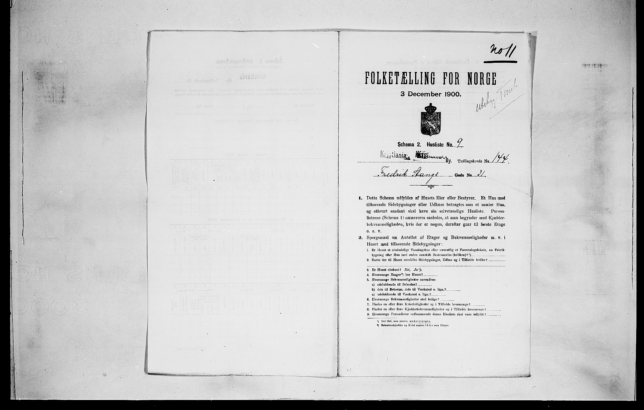 SAO, 1900 census for Kristiania, 1900, p. 24306