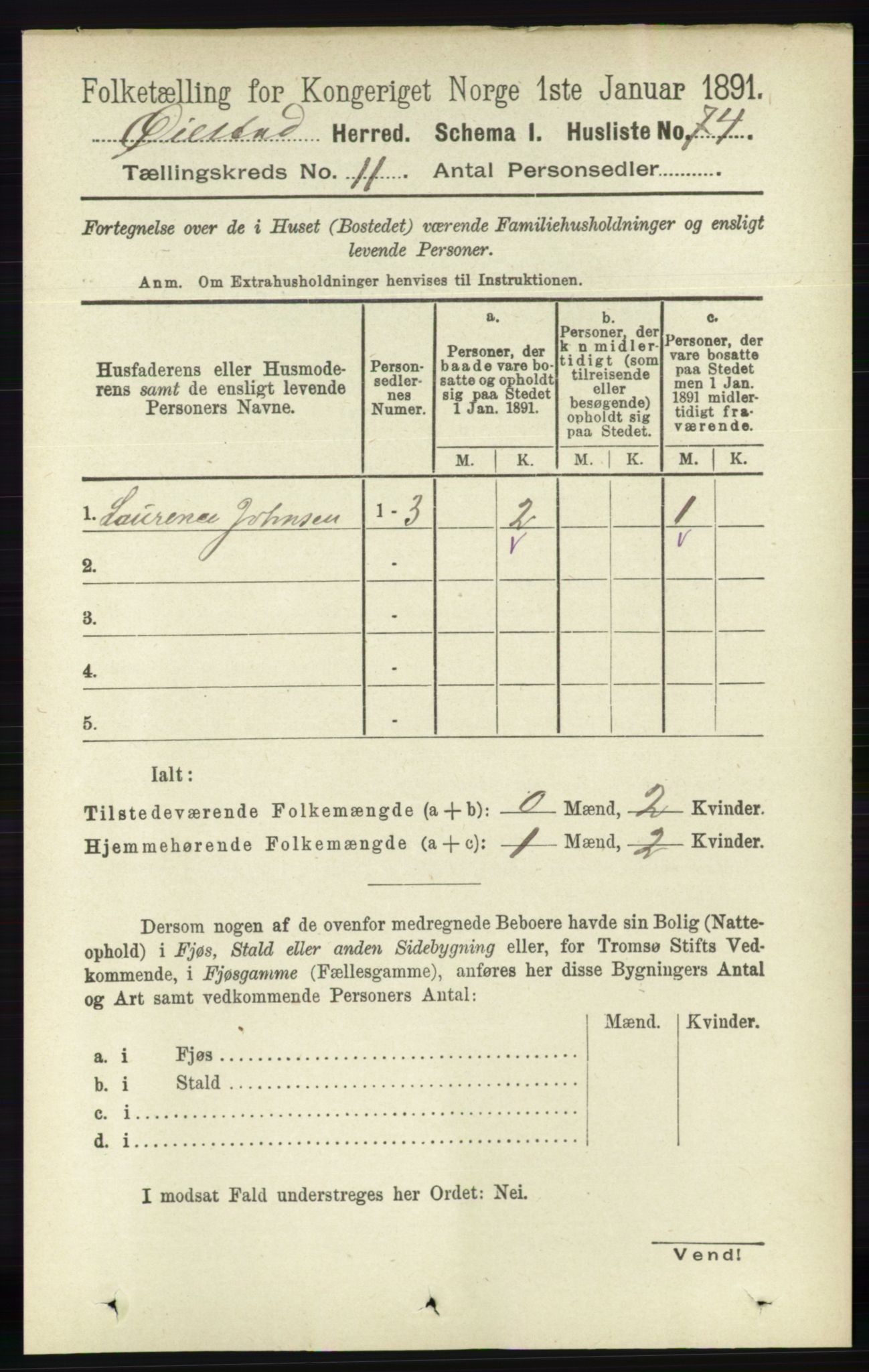 RA, 1891 census for 0920 Øyestad, 1891, p. 4802