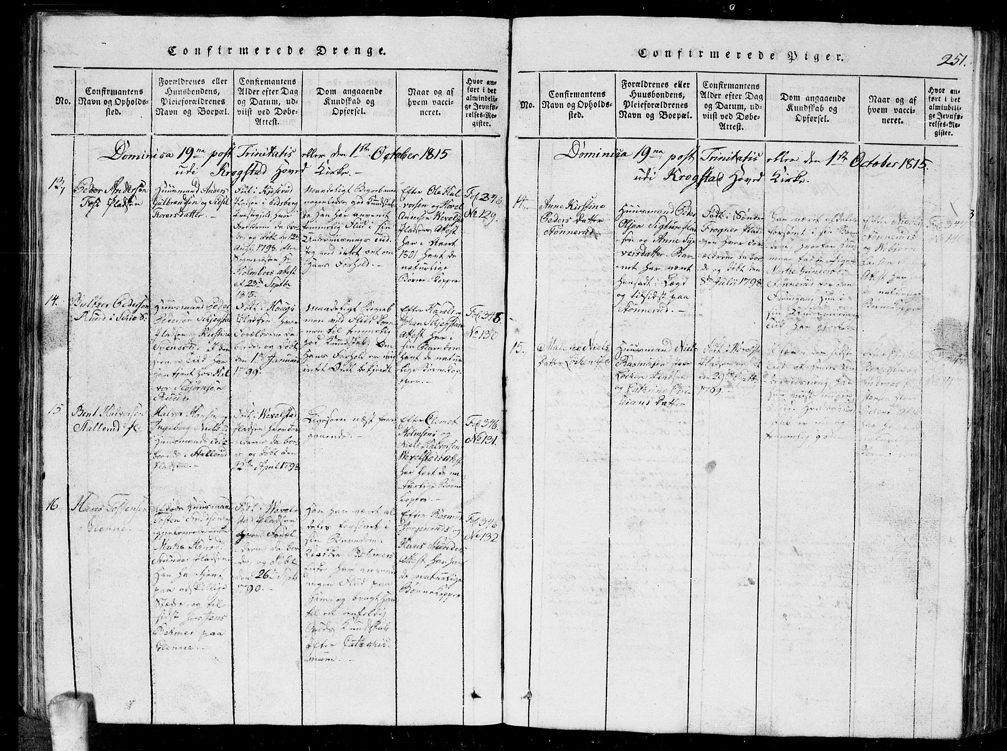 Kråkstad prestekontor Kirkebøker, AV/SAO-A-10125a/G/Ga/L0001: Parish register (copy) no. I 1, 1813-1824, p. 251