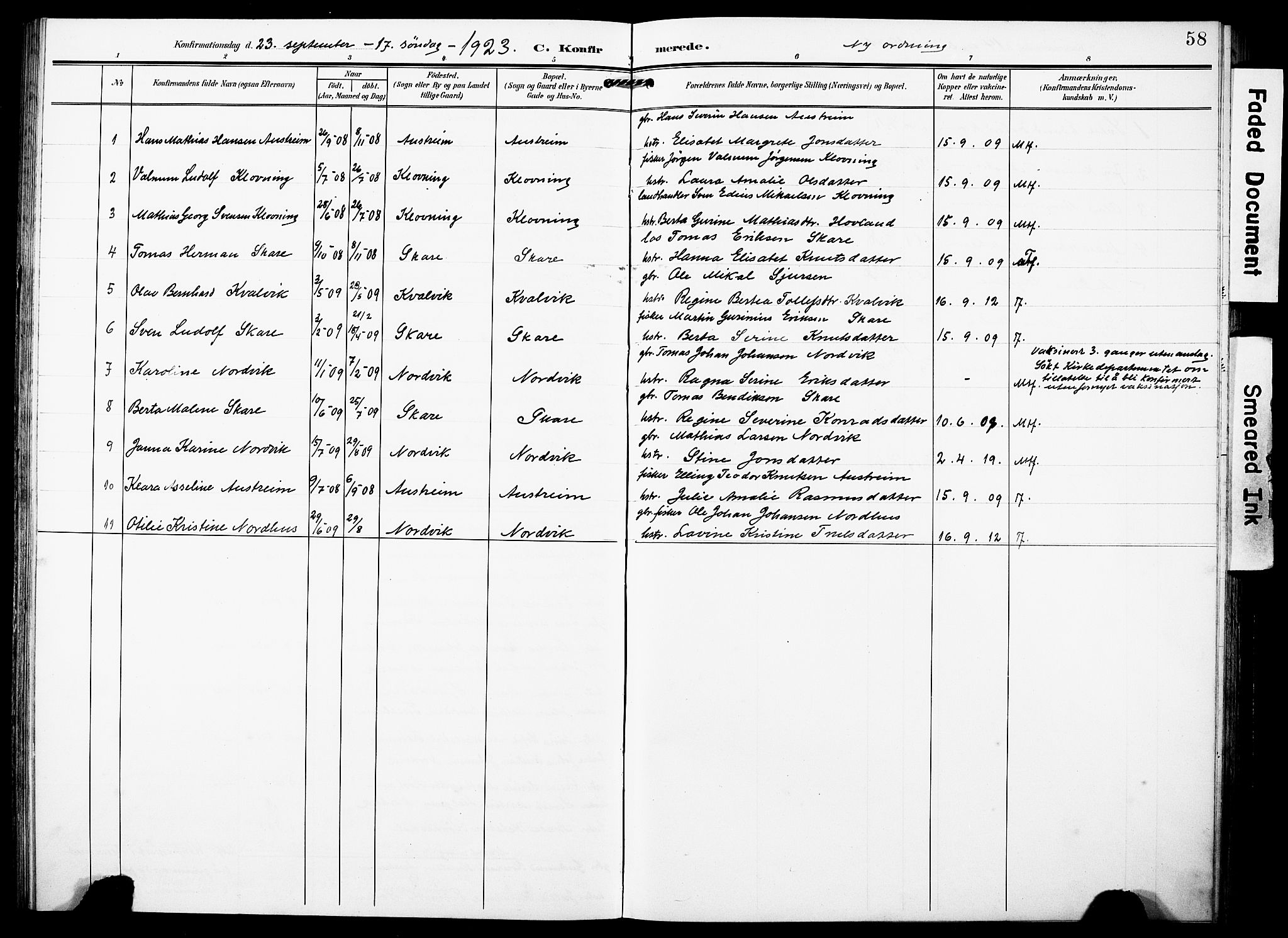 Torvastad sokneprestkontor, AV/SAST-A -101857/H/Ha/Haa/L0018: Parish register (official) no. A 17, 1903-1925, p. 58