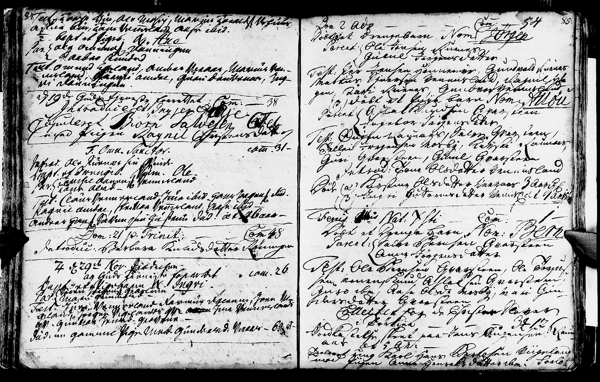 Vennesla sokneprestkontor, AV/SAK-1111-0045/Fa/Fab/L0001: Parish register (official) no. A 1, 1741-1794, p. 84-85