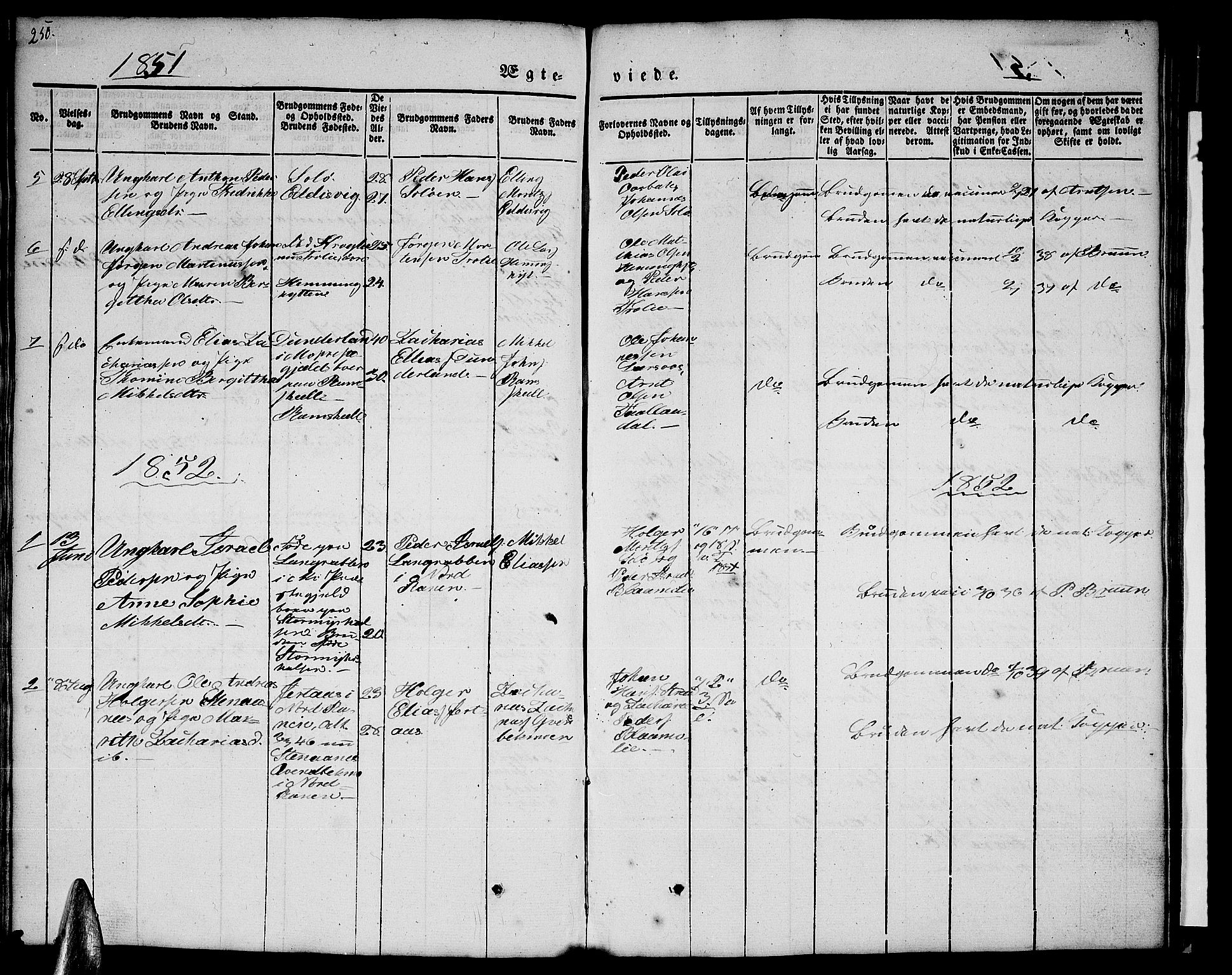 Ministerialprotokoller, klokkerbøker og fødselsregistre - Nordland, AV/SAT-A-1459/846/L0652: Parish register (copy) no. 846C02, 1841-1871, p. 250