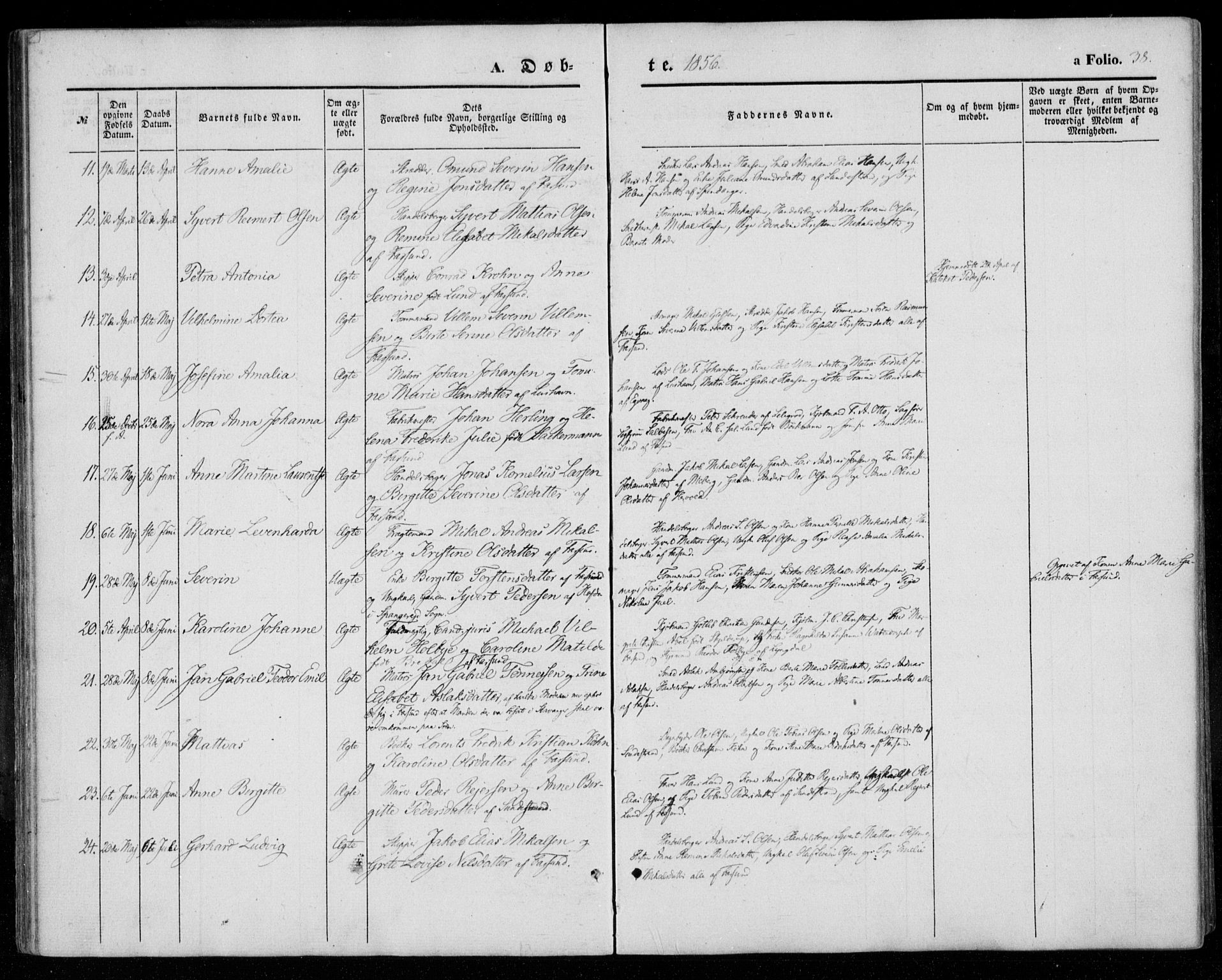 Farsund sokneprestkontor, SAK/1111-0009/F/Fa/L0004: Parish register (official) no. A 4, 1847-1863, p. 38