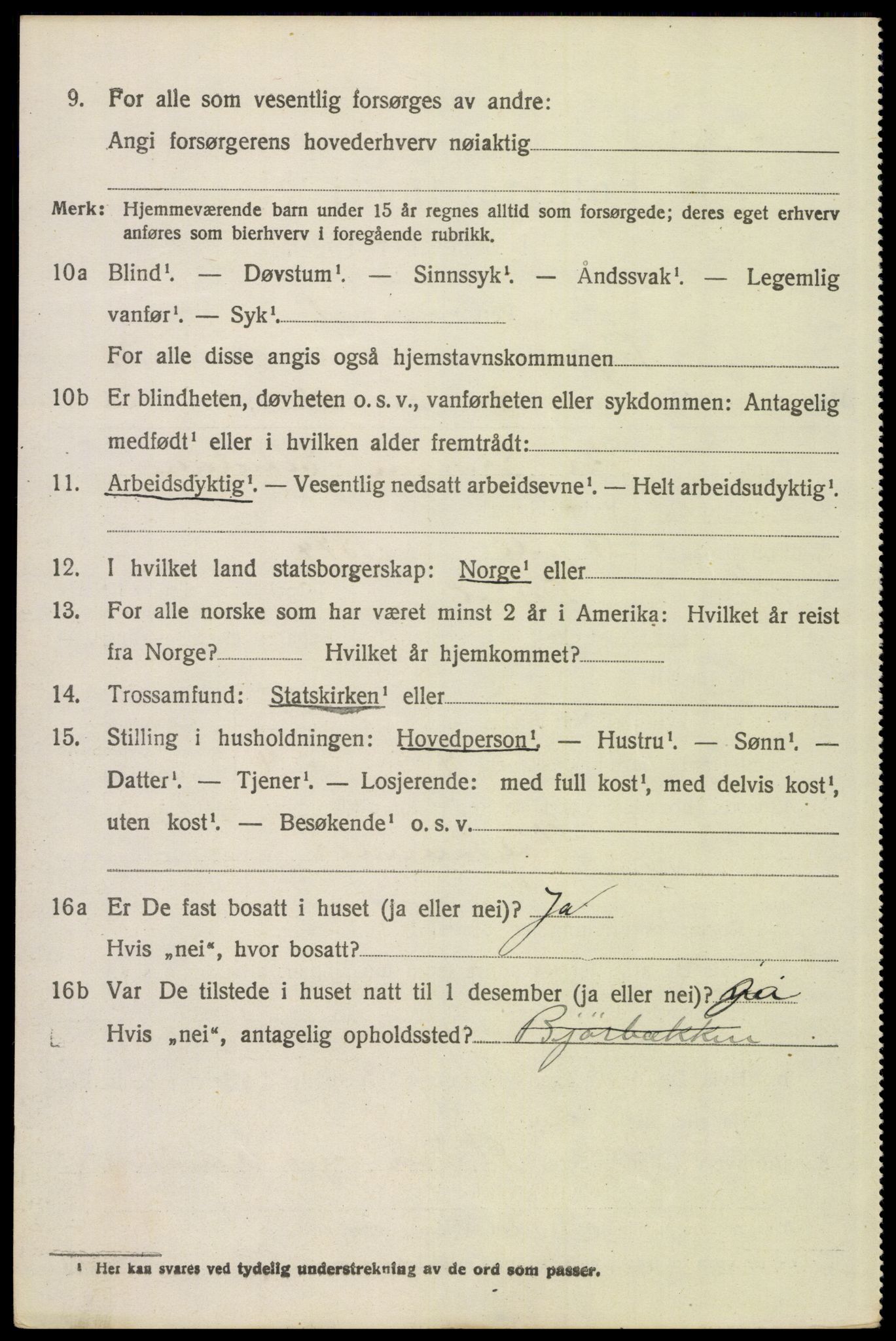 SAH, 1920 census for Trysil, 1920, p. 7736
