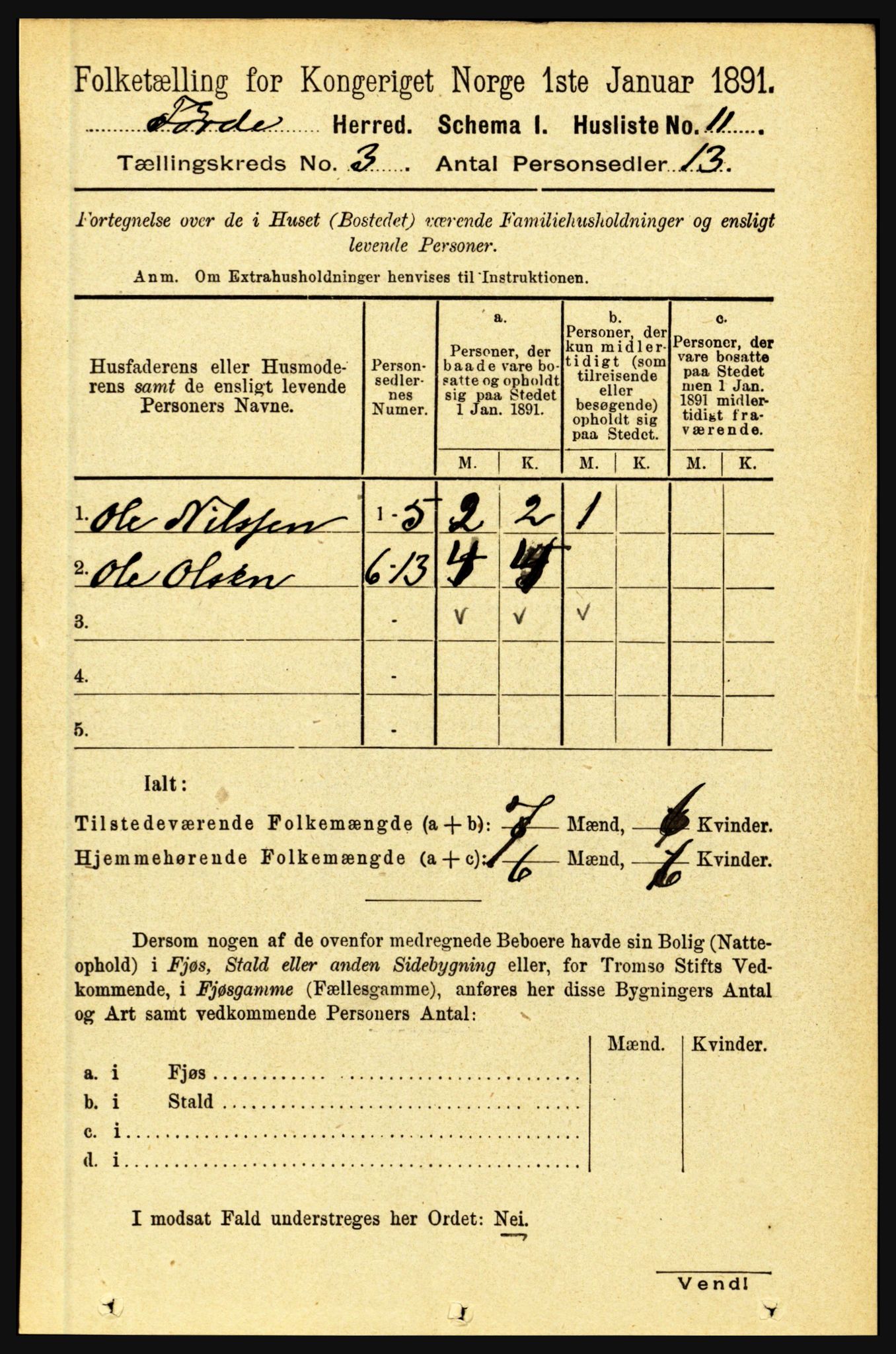 RA, 1891 census for 1432 Førde, 1891, p. 818