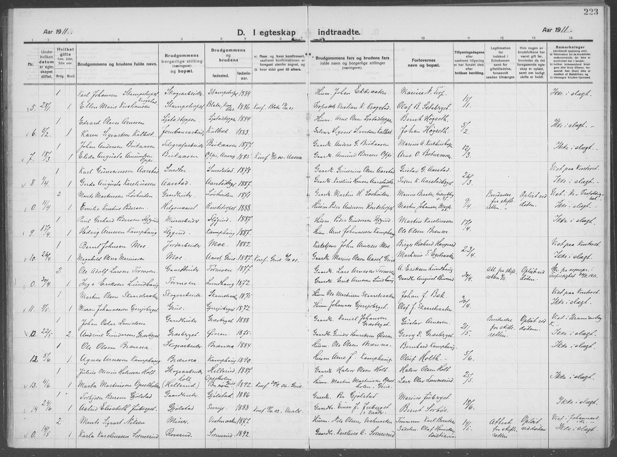 Brandval prestekontor, AV/SAH-PREST-034/H/Ha/Haa/L0004: Parish register (official) no. 4, 1910-1924, p. 223